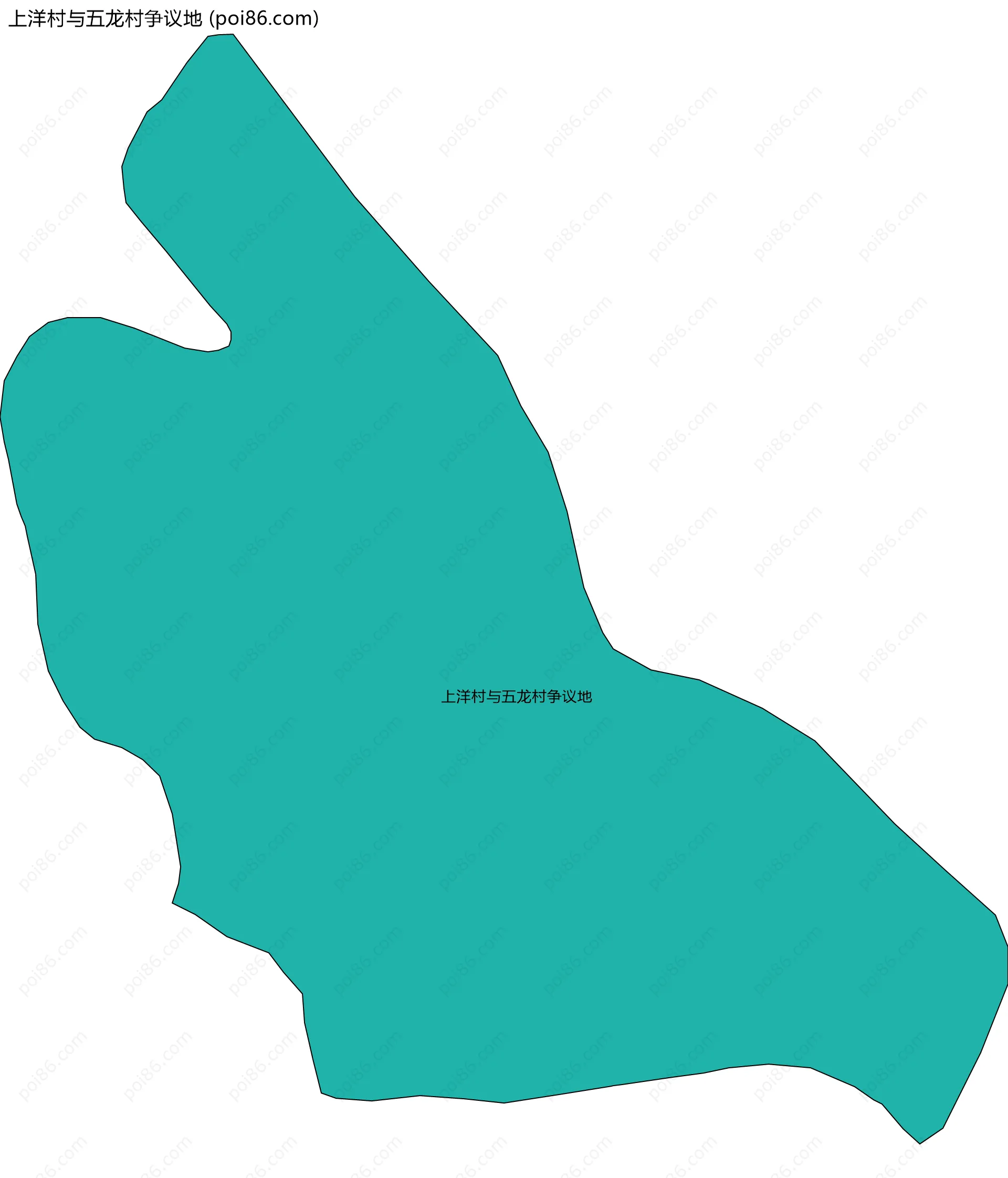 上洋村与五龙村争议地边界地图