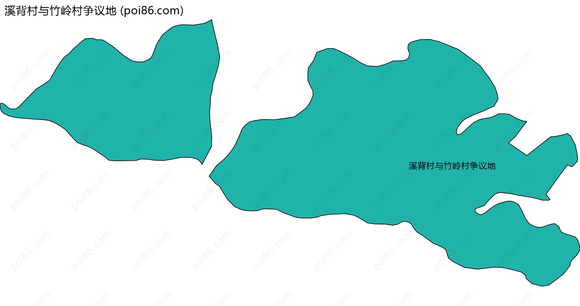 溪背村与竹岭村争议地边界地图