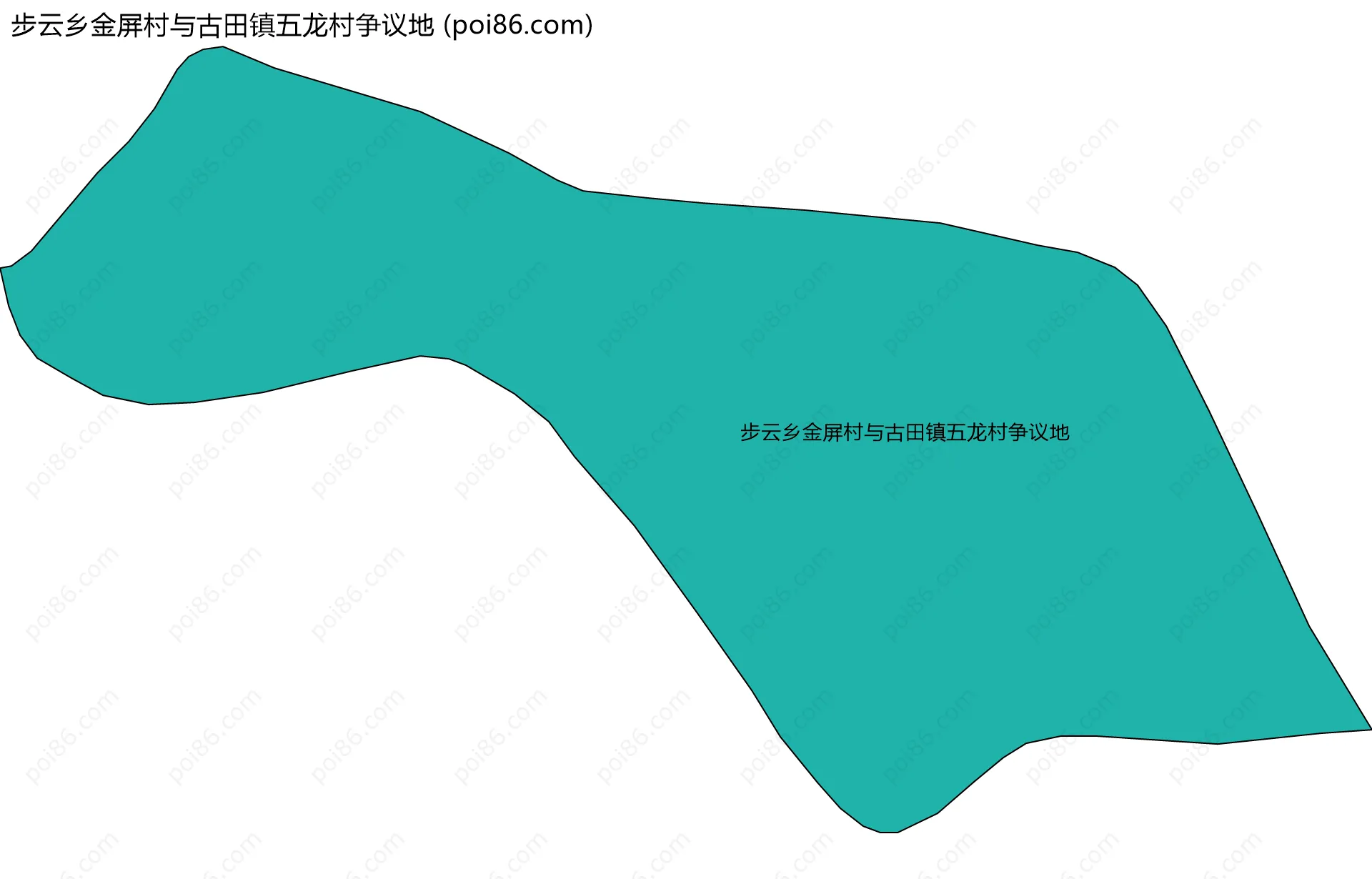步云乡金屏村与古田镇五龙村争议地边界地图