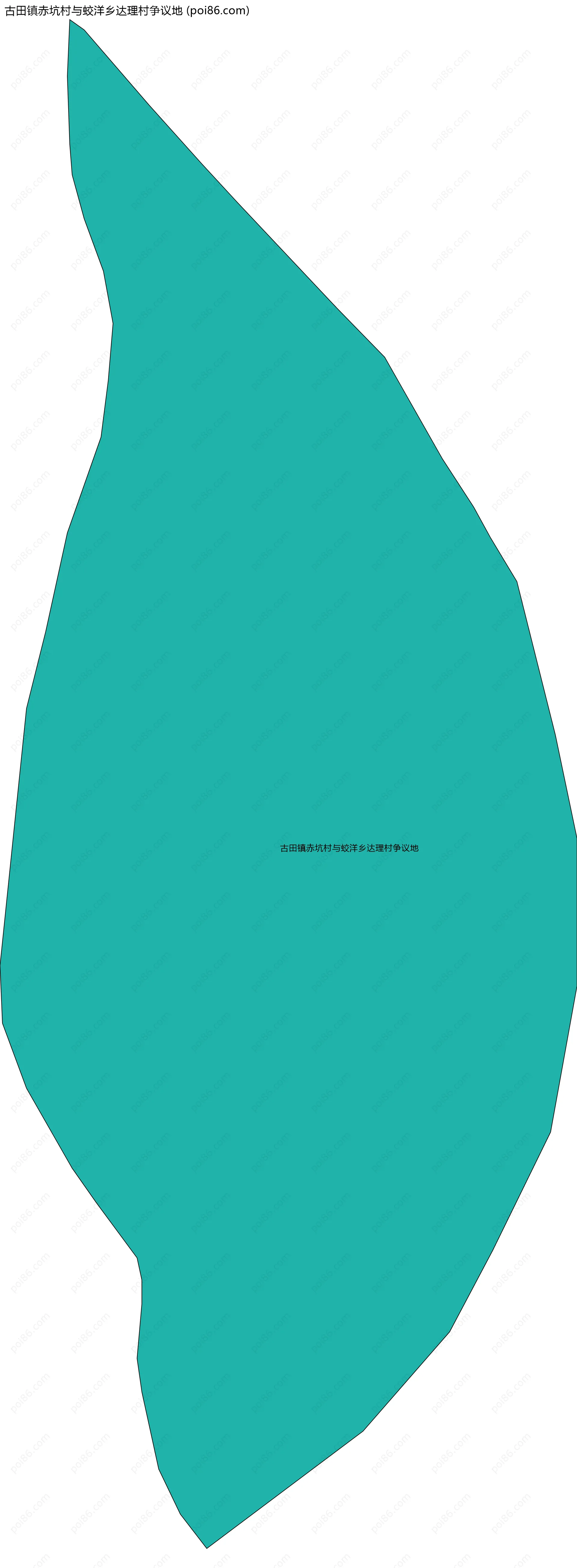 古田镇赤坑村与蛟洋乡达理村争议地边界地图