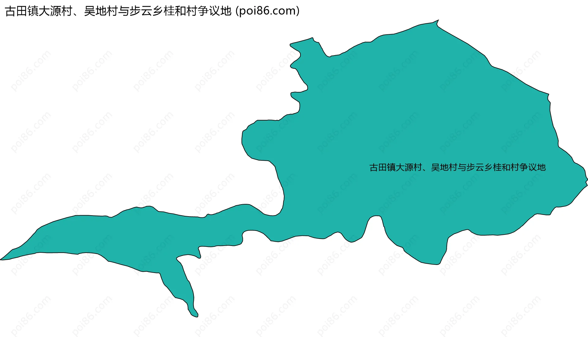 古田镇大源村、吴地村与步云乡桂和村争议地边界地图