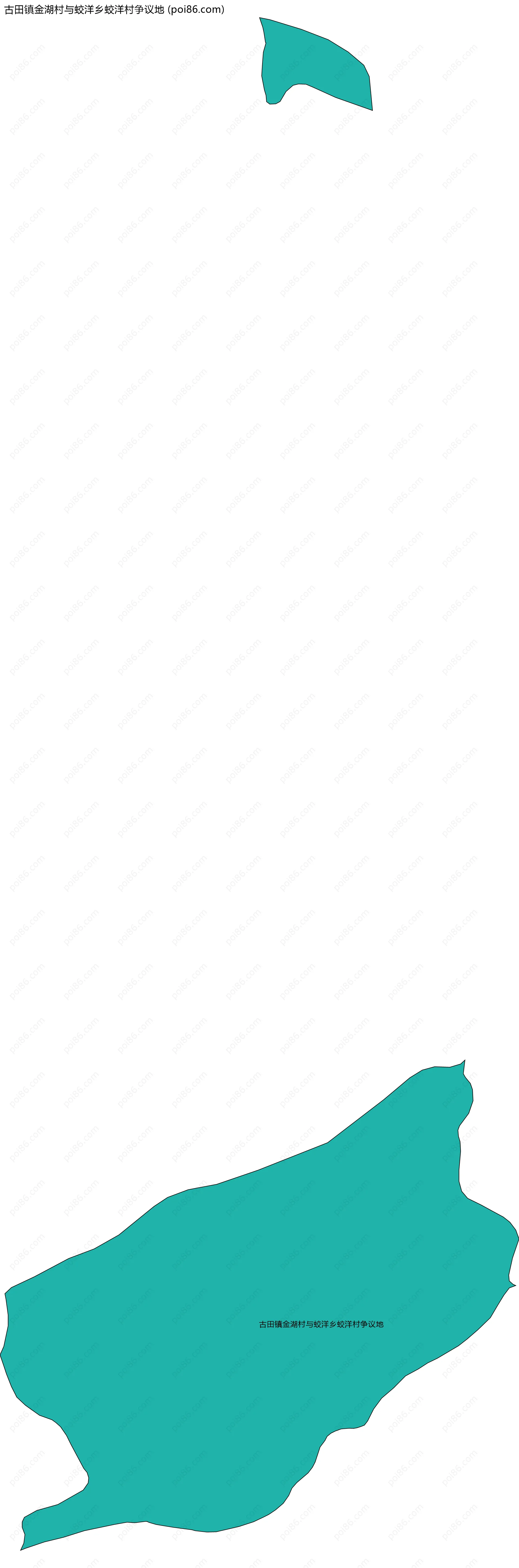 古田镇金湖村与蛟洋乡蛟洋村争议地边界地图