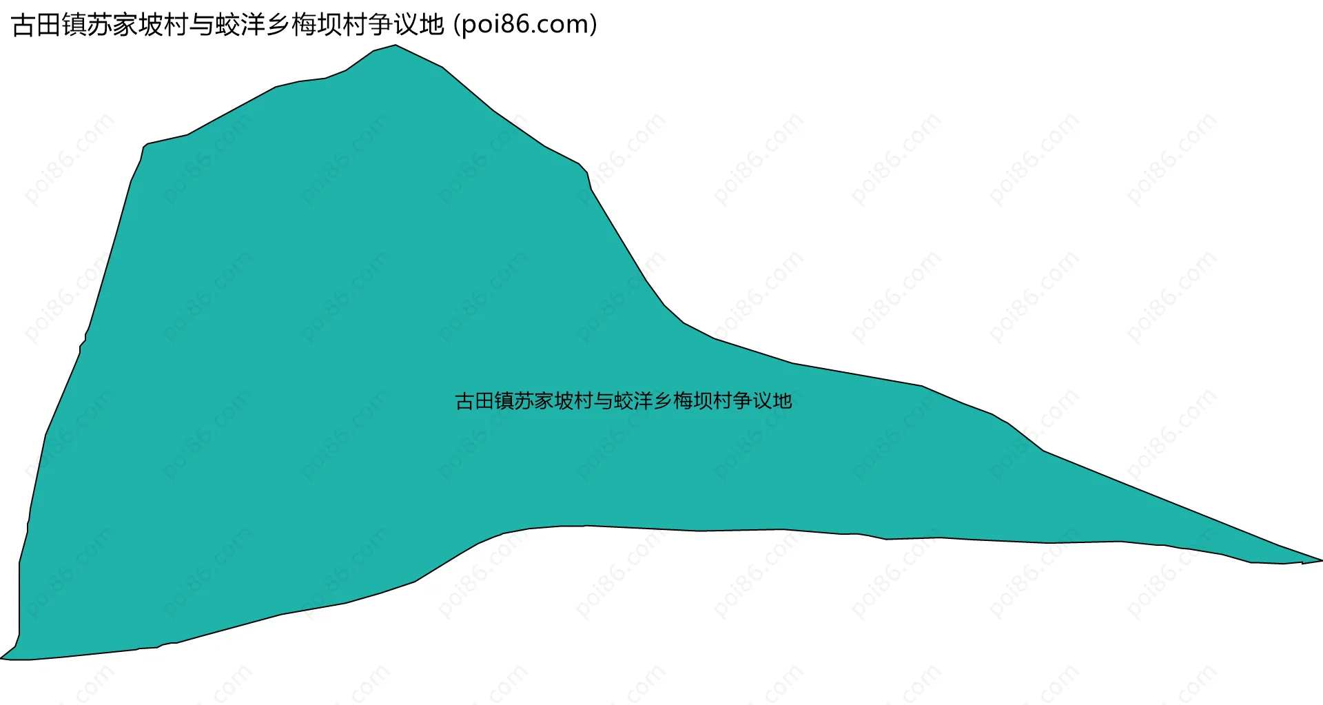 古田镇苏家坡村与蛟洋乡梅坝村争议地边界地图