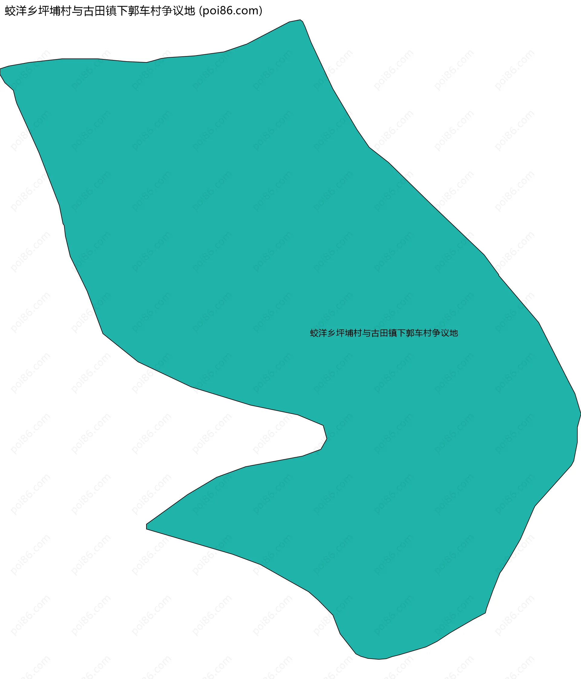蛟洋乡坪埔村与古田镇下郭车村争议地边界地图