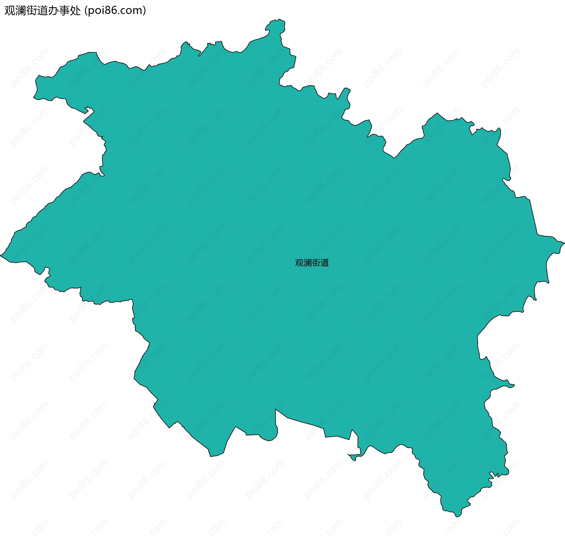 观澜街道办事处边界地图(五级行政区划)