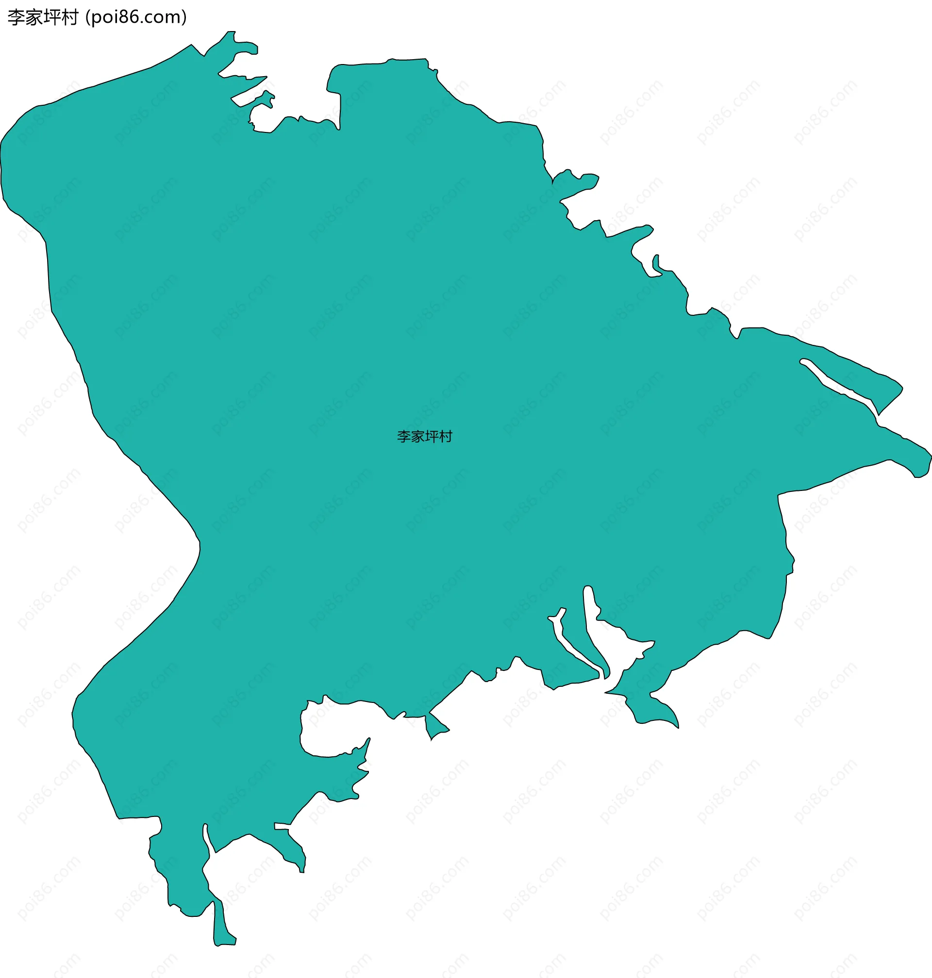 李家坪村边界地图