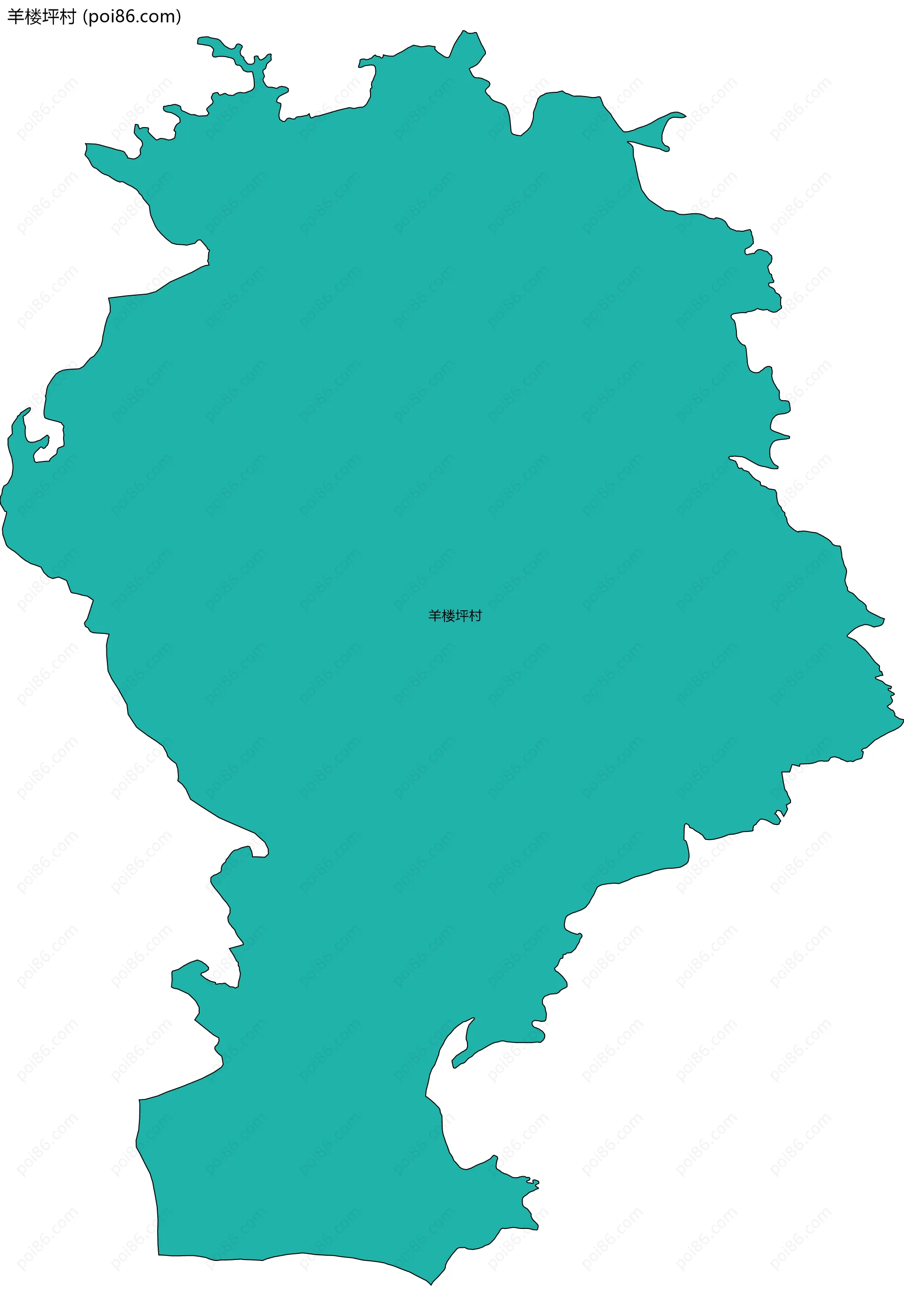 羊楼坪村边界地图