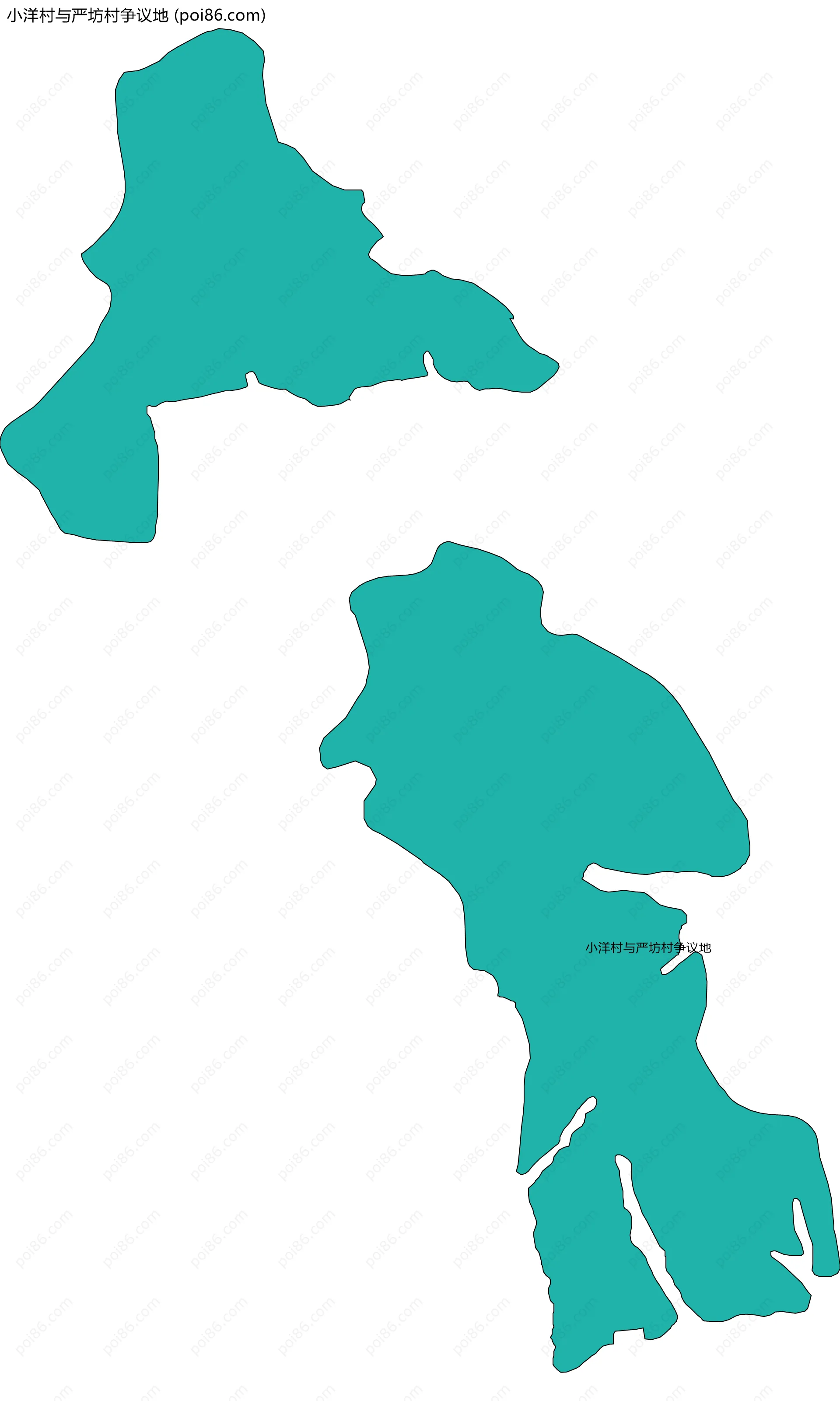 小洋村与严坊村争议地边界地图