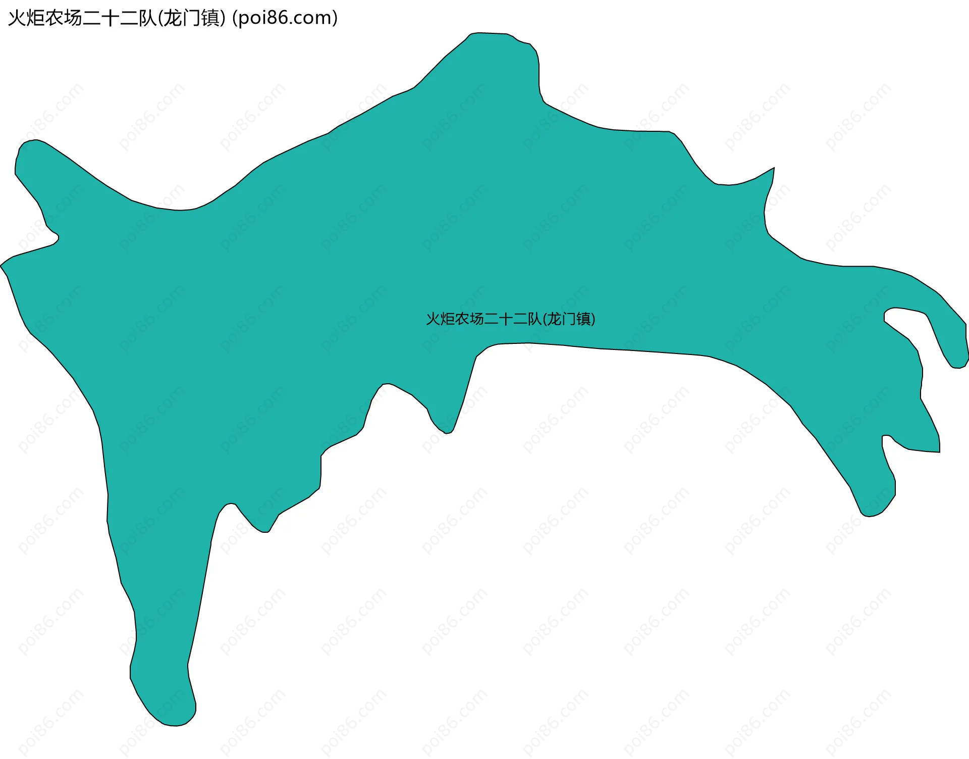 火炬农场二十二队(龙门镇)边界地图