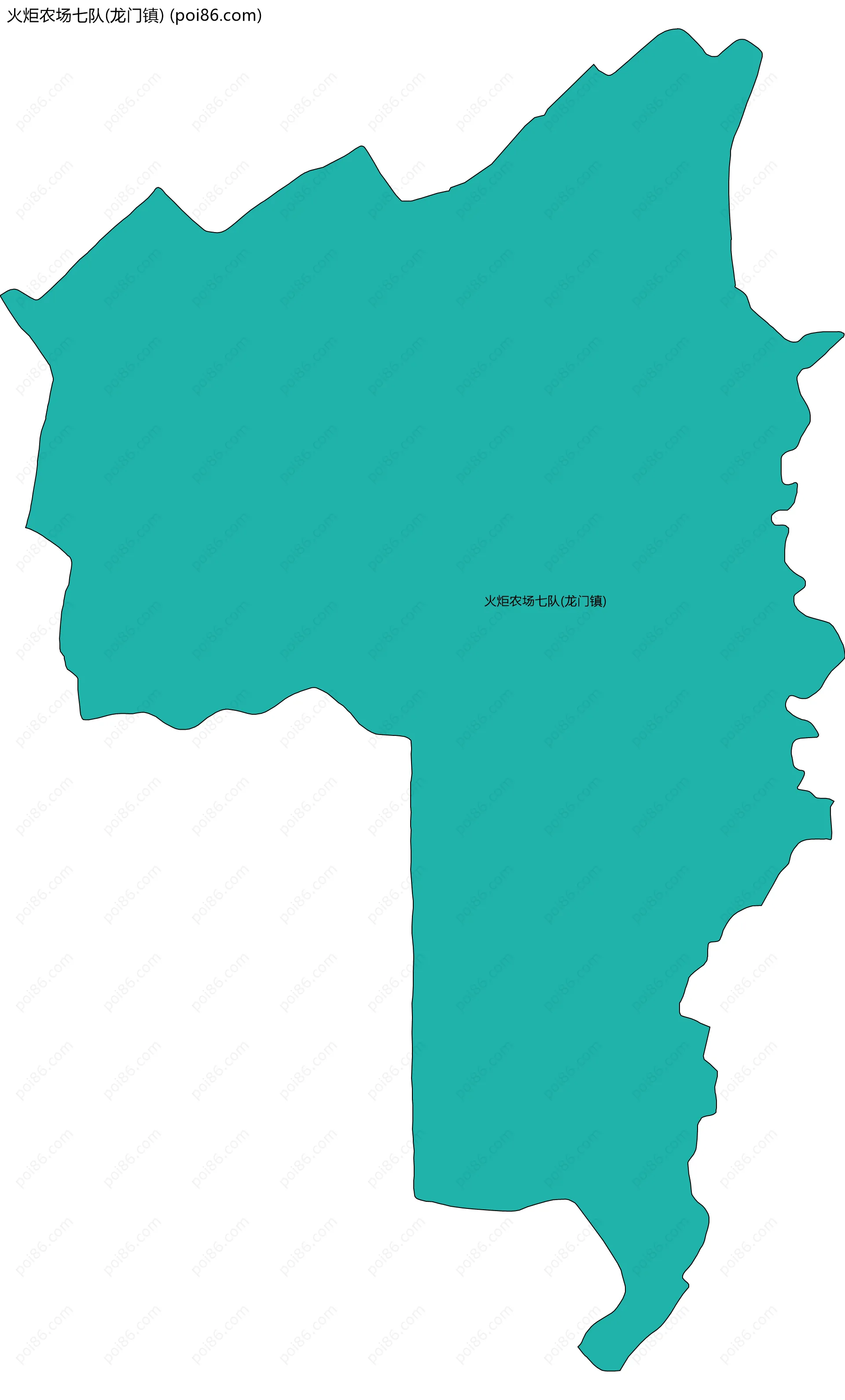 火炬农场七队(龙门镇)边界地图