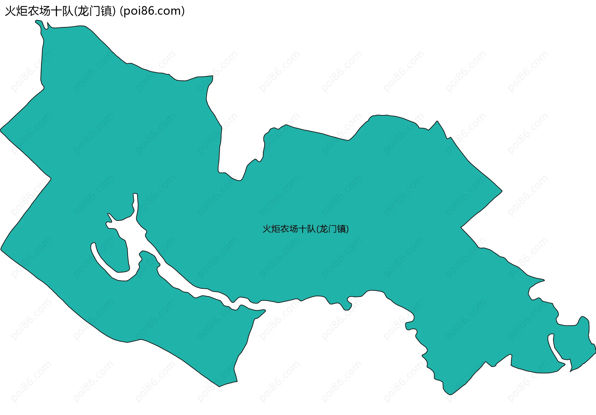 火炬农场十队(龙门镇)边界地图