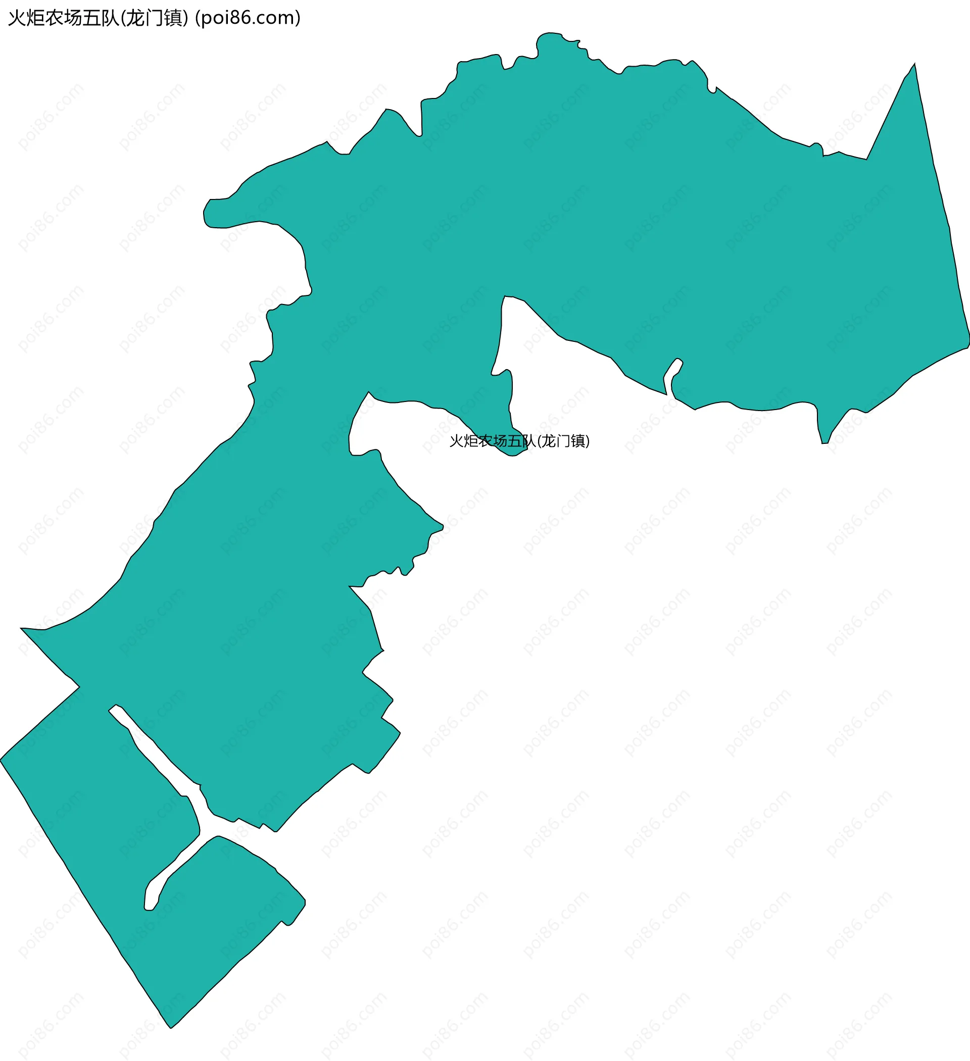 火炬农场五队(龙门镇)边界地图