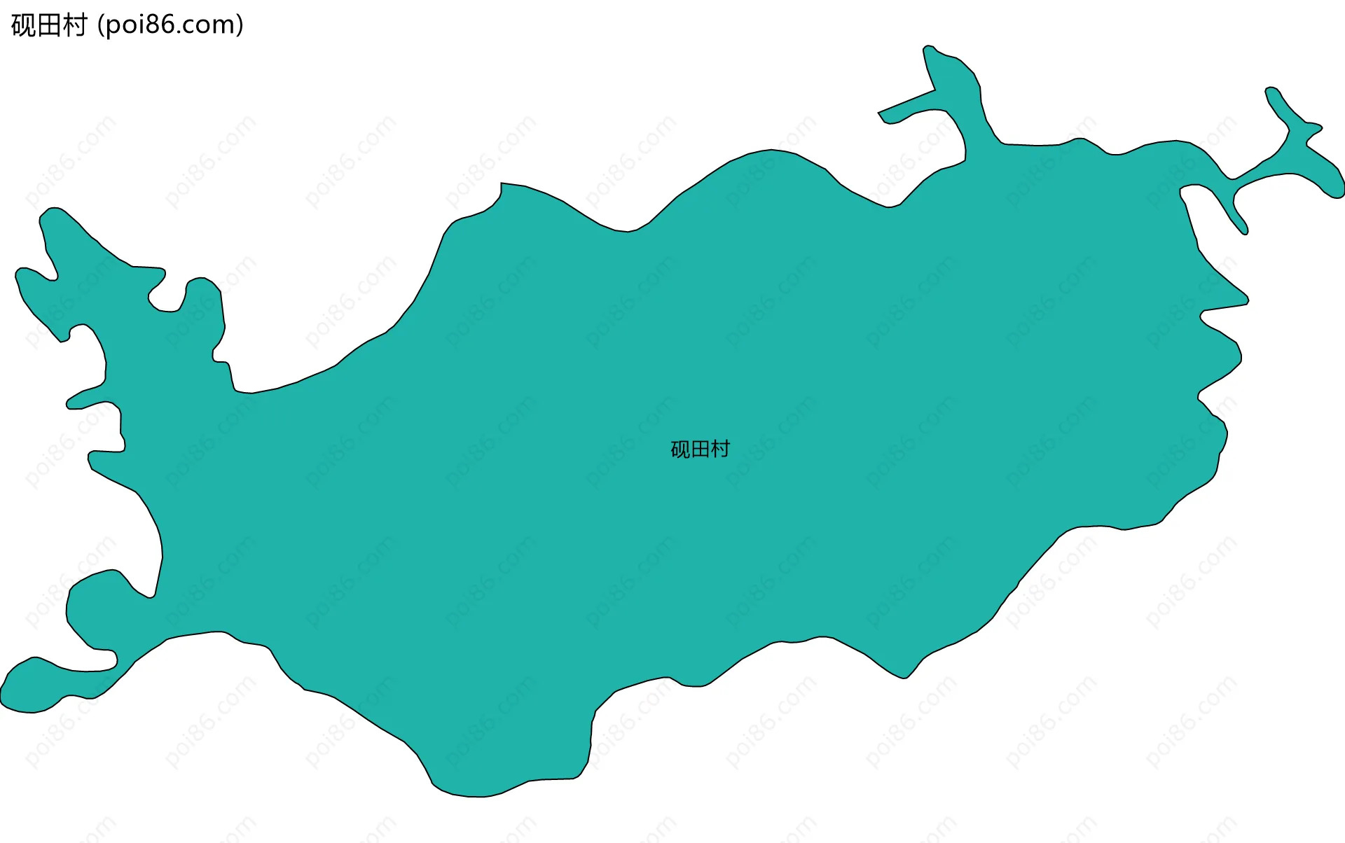 砚田村边界地图