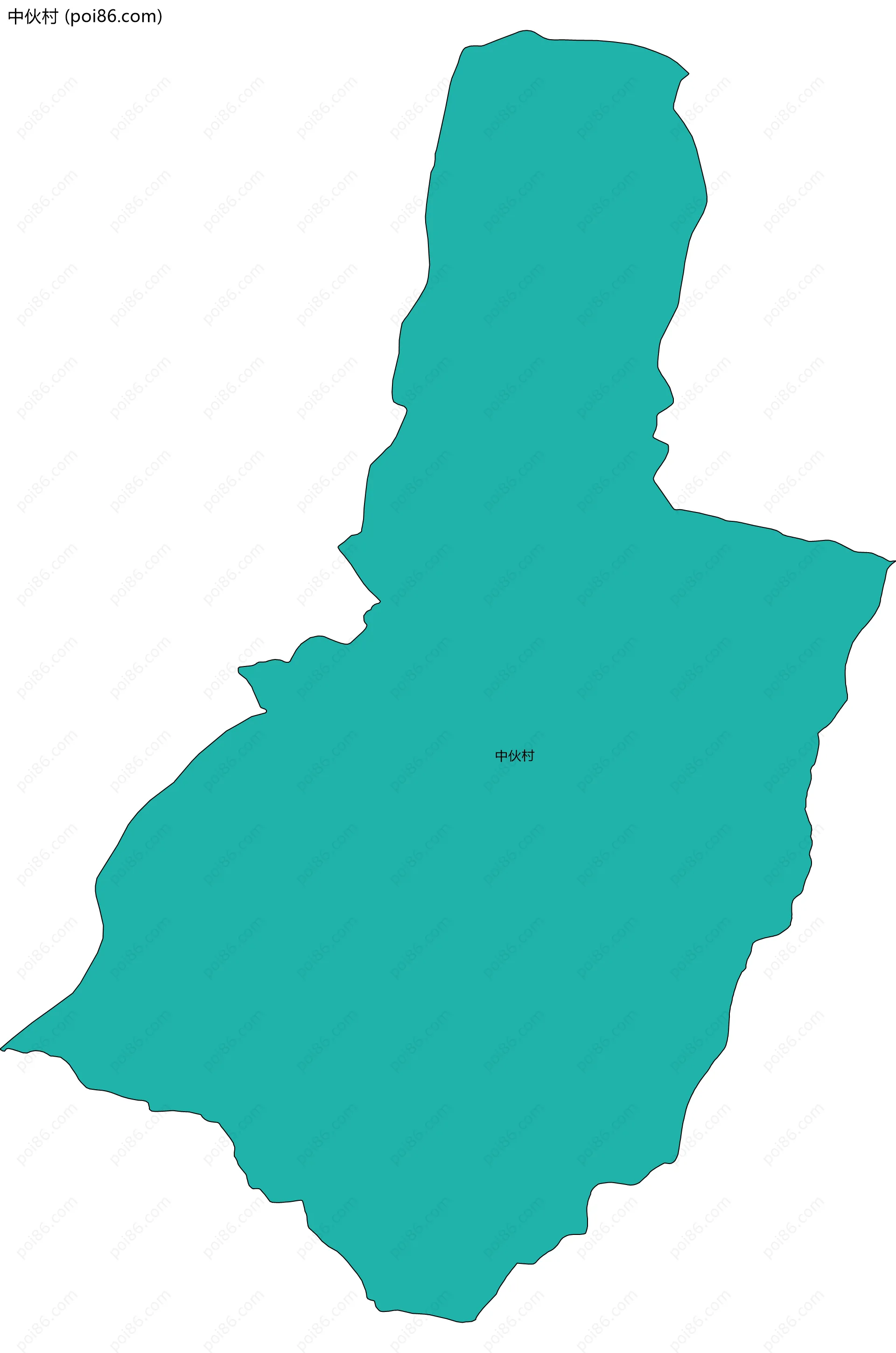 中伙村边界地图