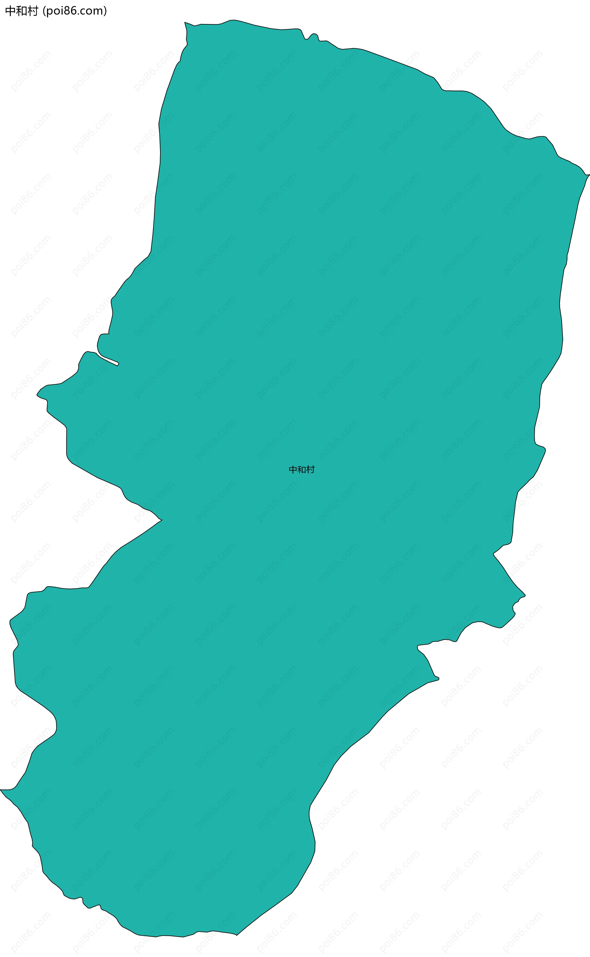 中和村边界地图