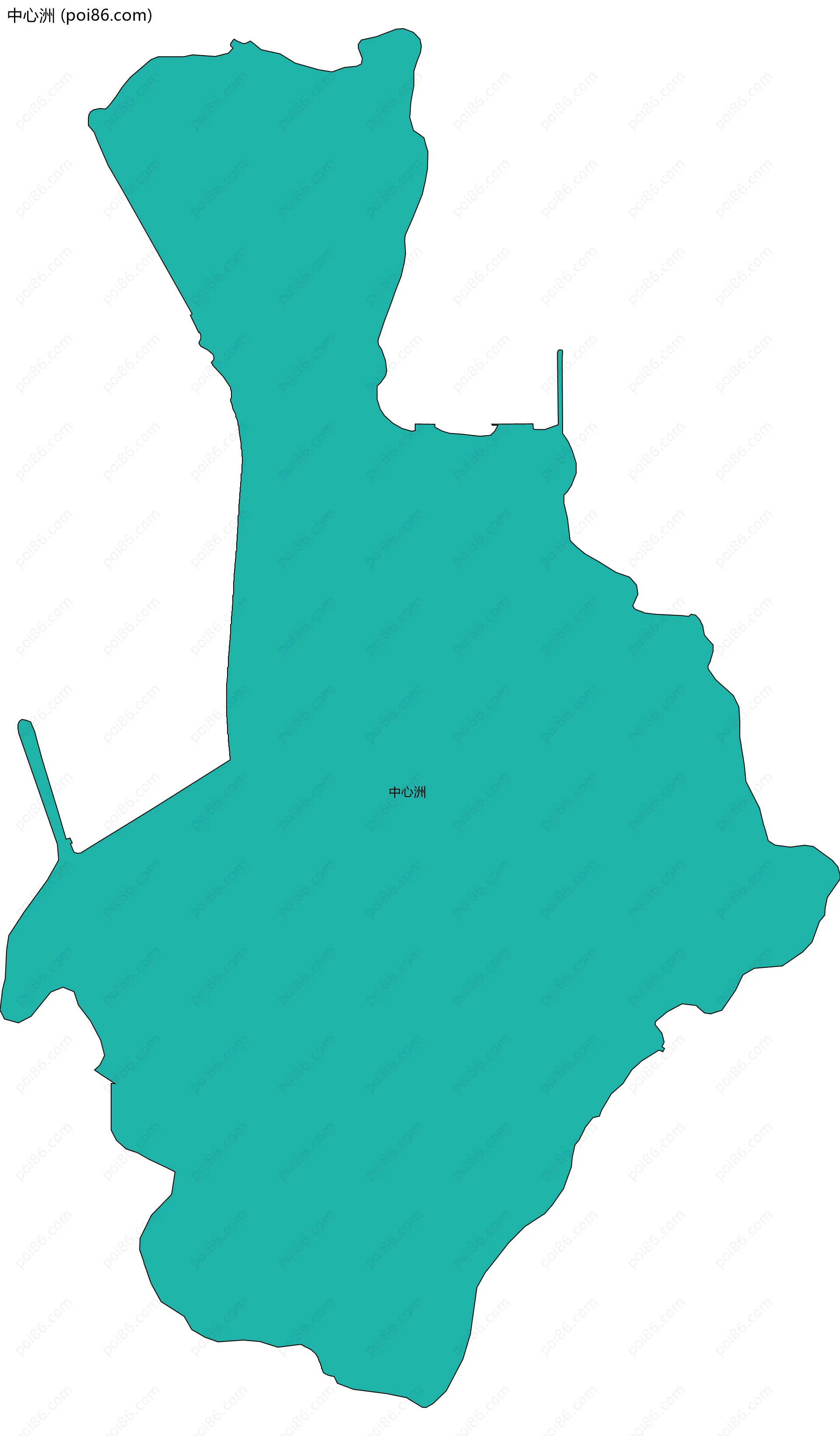 中心洲边界地图