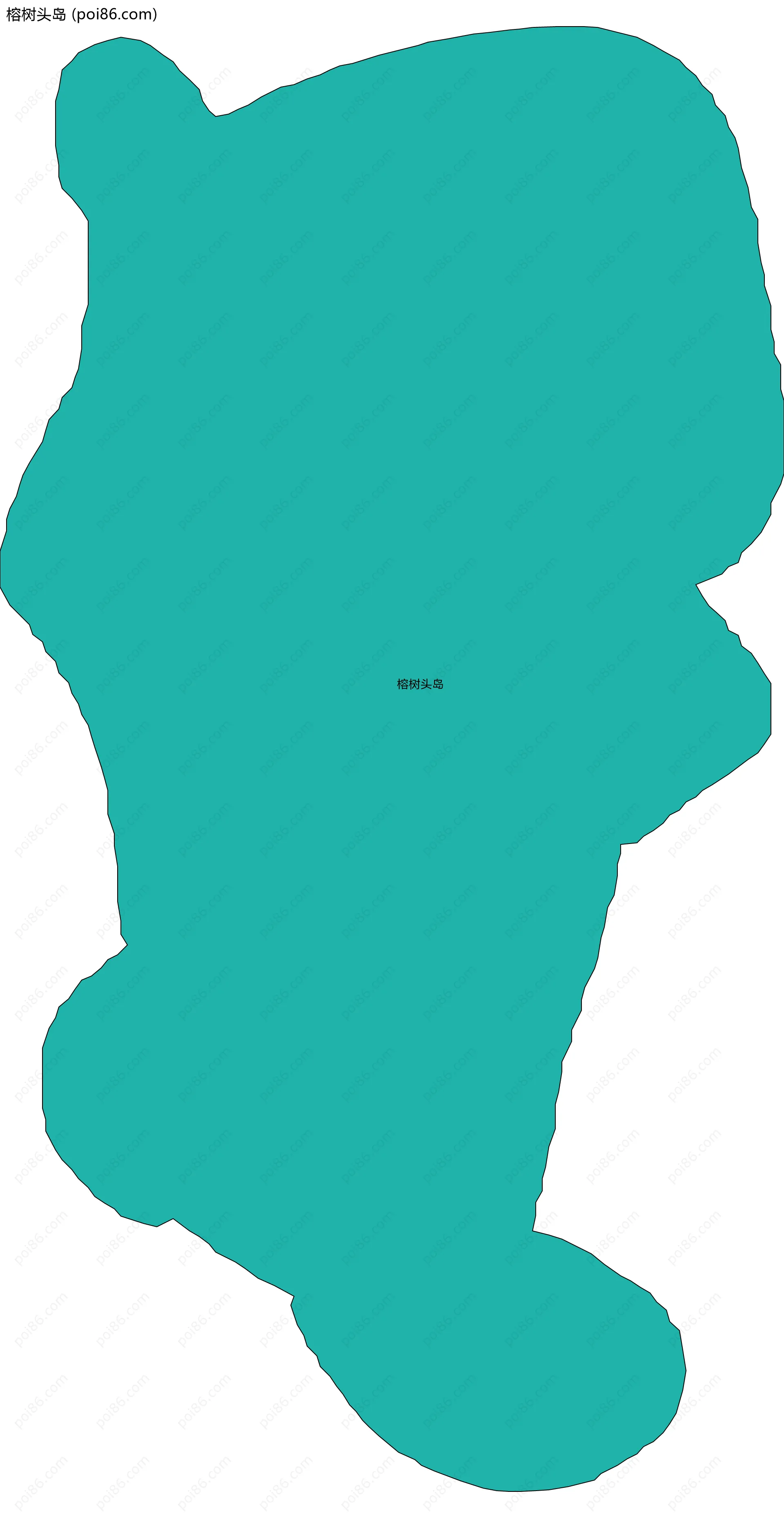 榕树头岛边界地图