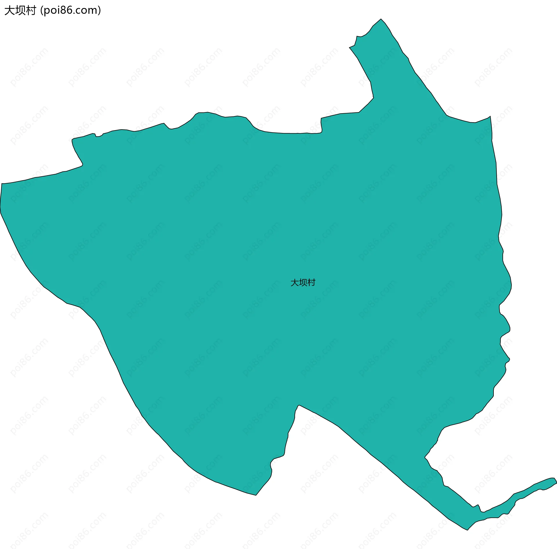 大坝村边界地图