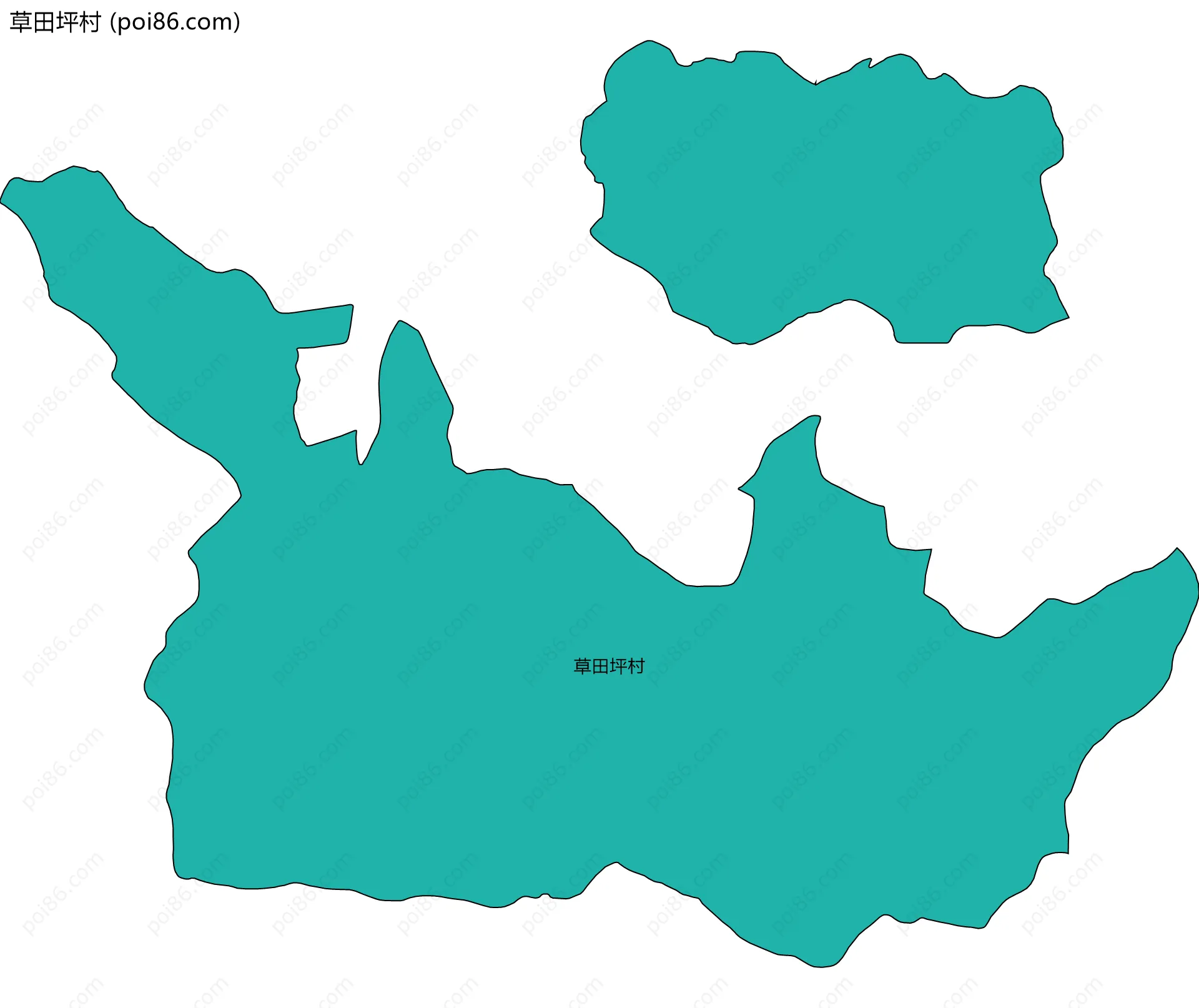 草田坪村边界地图