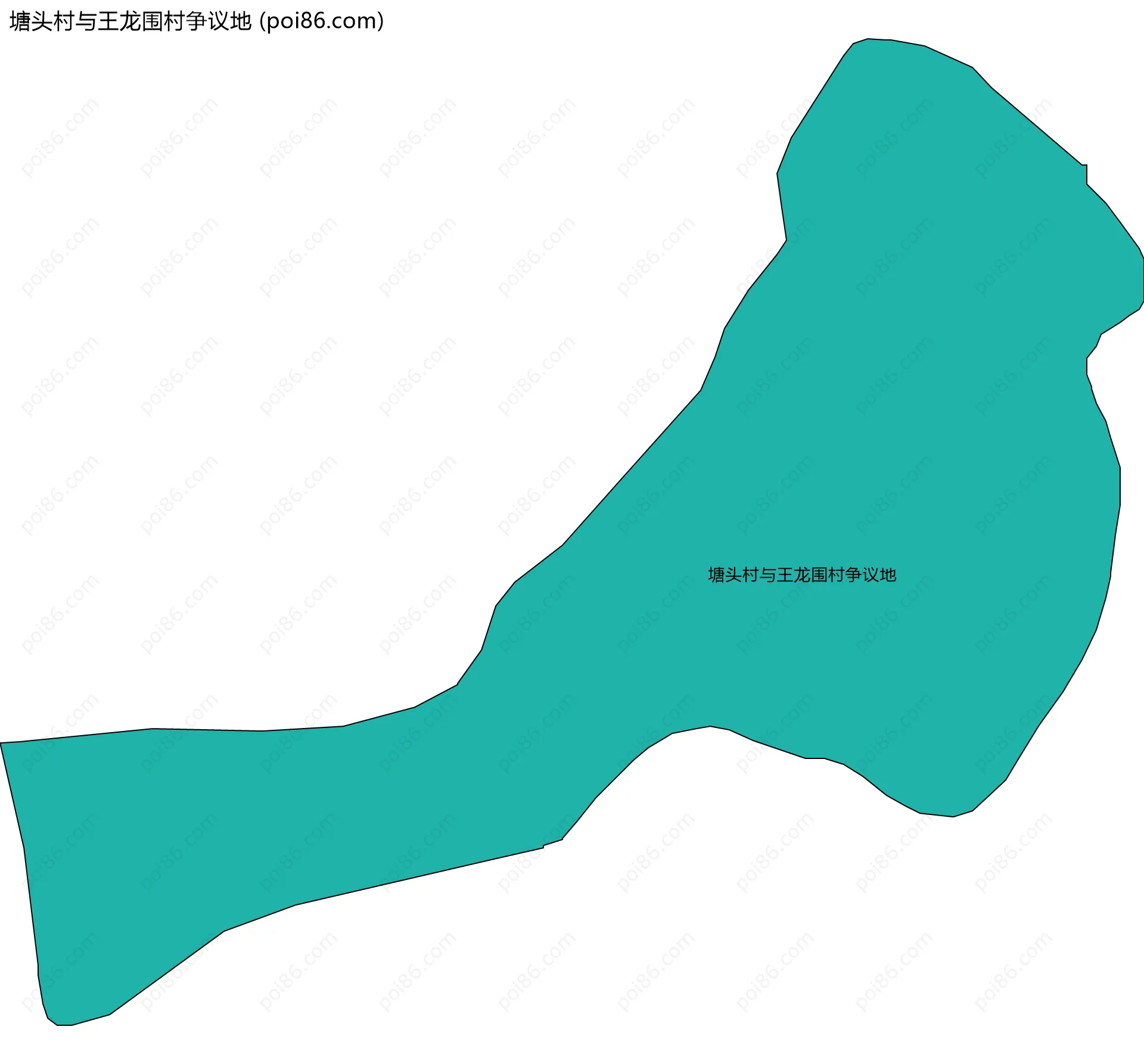 塘头村与王龙围村争议地边界地图