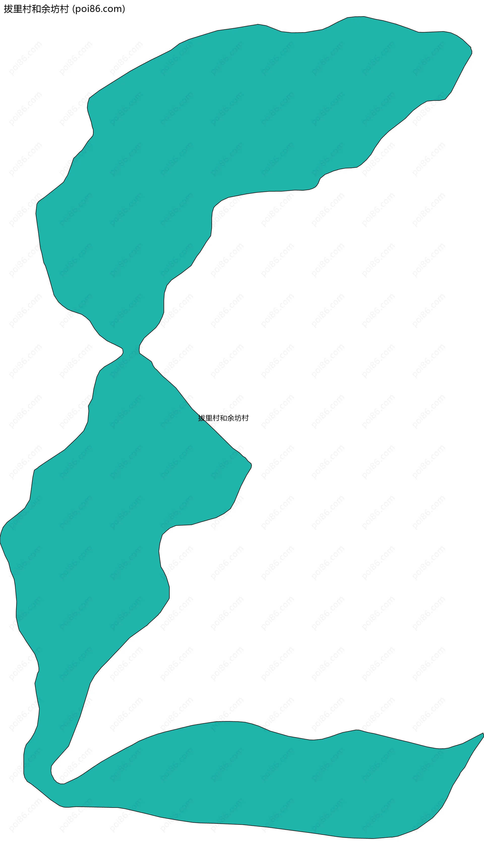 拔里村和余坊村边界地图