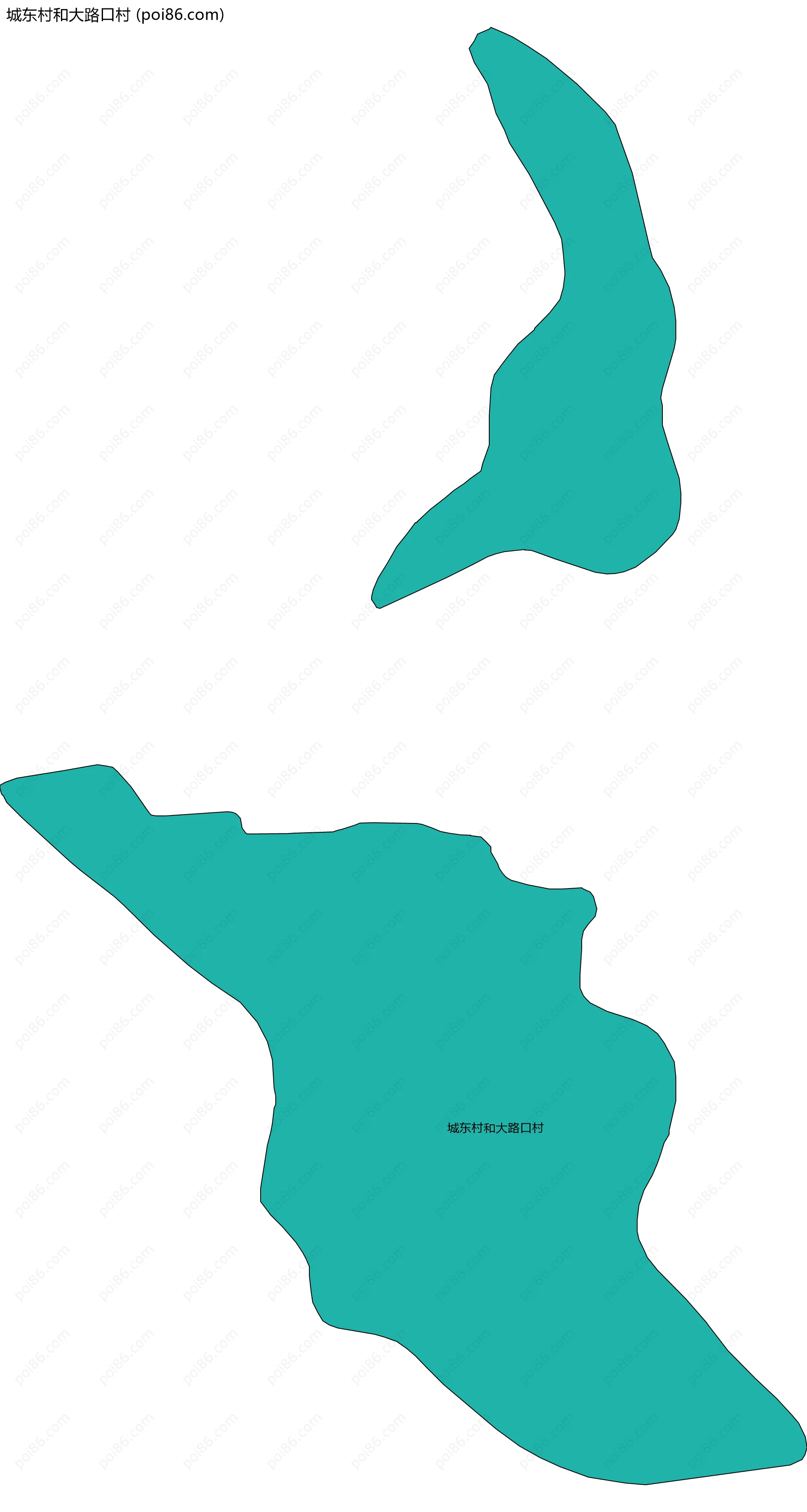 城东村和大路口村边界地图