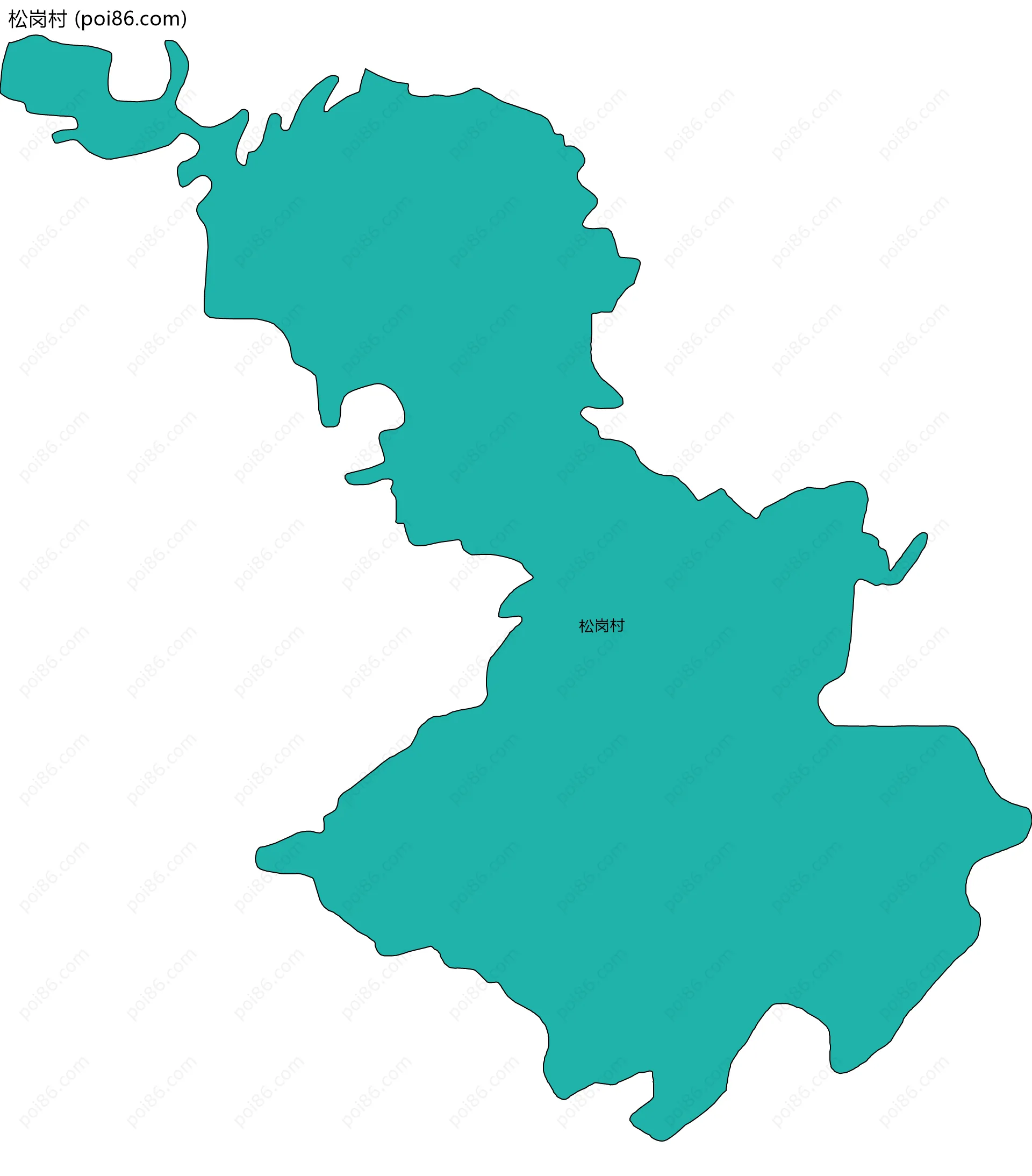 松岗村边界地图