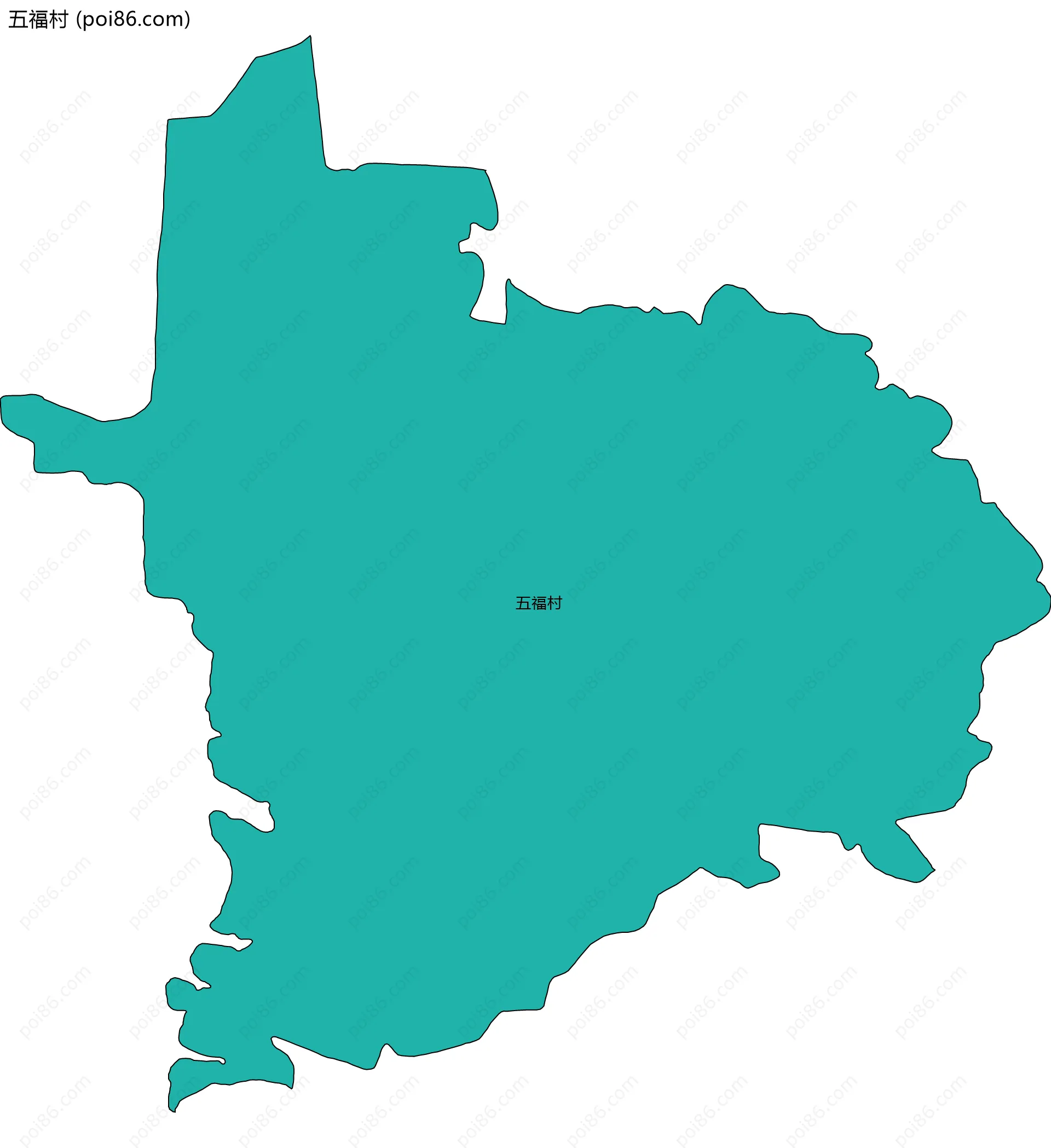 五福村边界地图