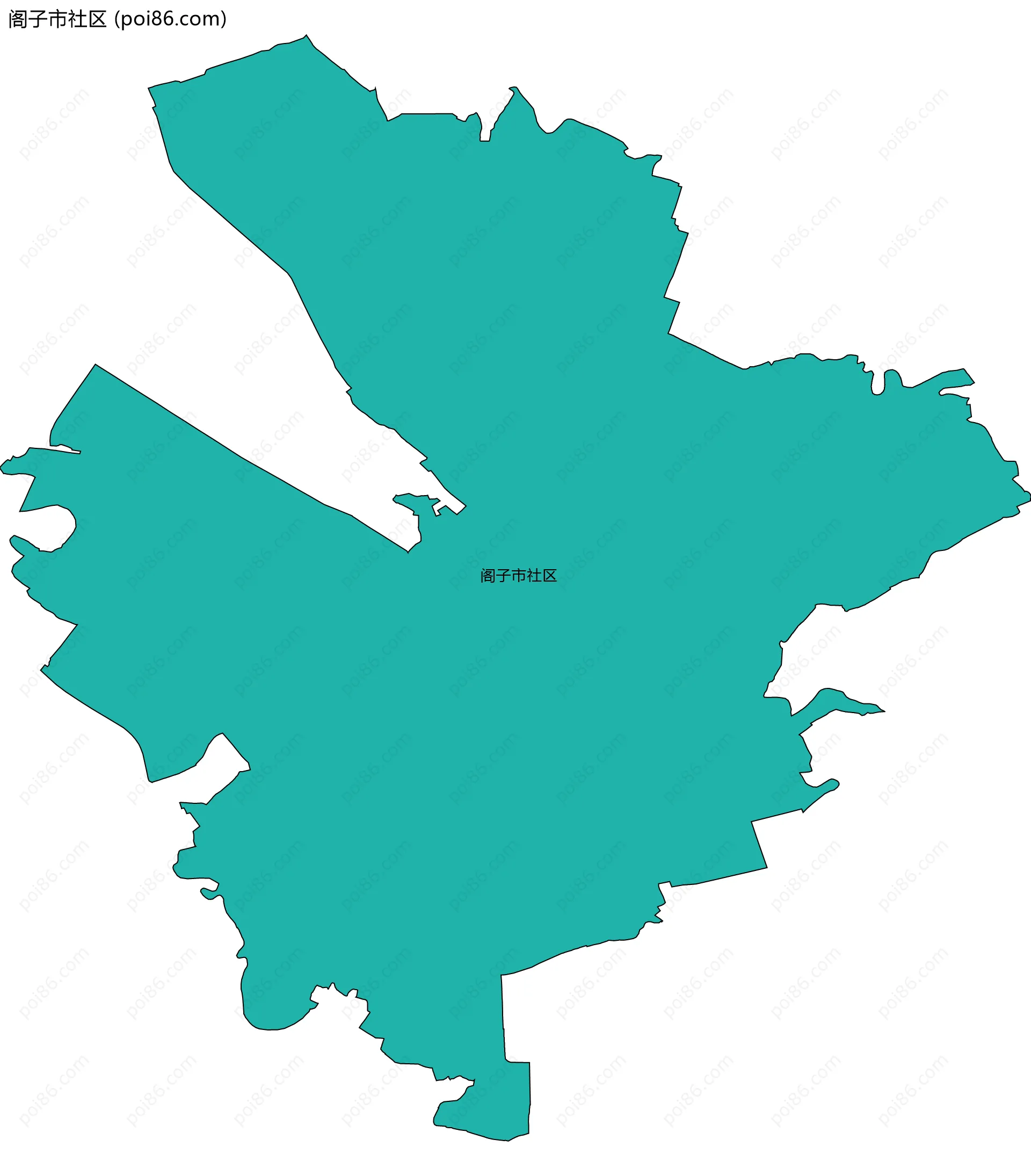 阁子市社区边界地图