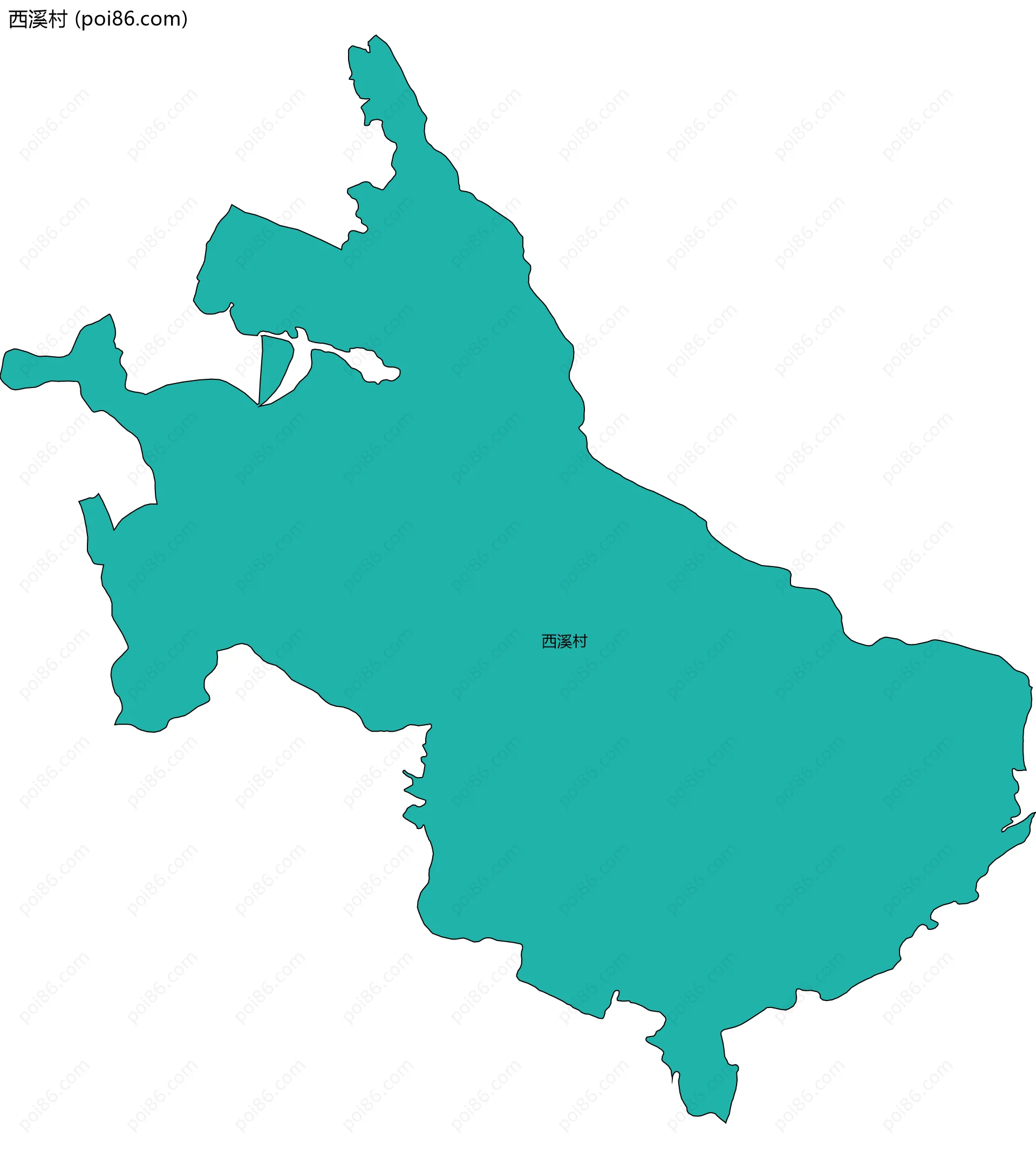 西溪村边界地图