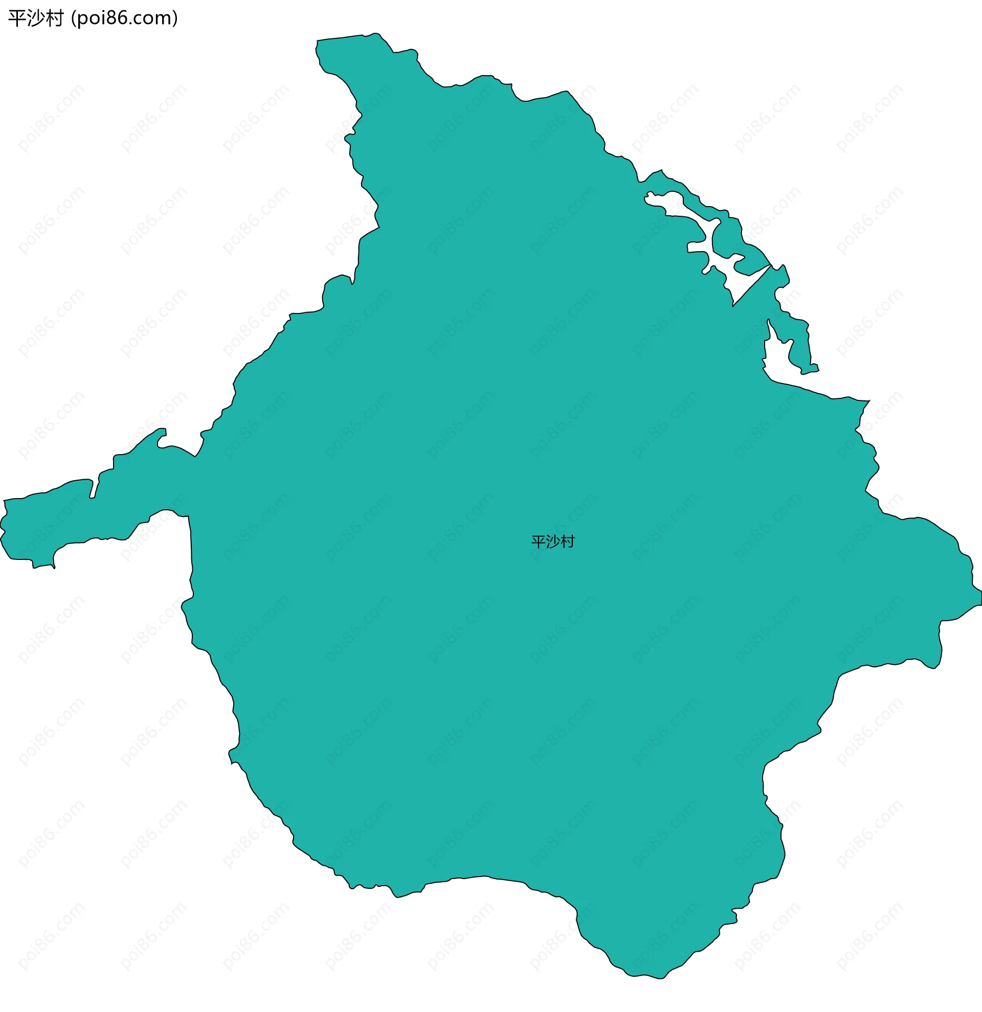 平沙村边界地图
