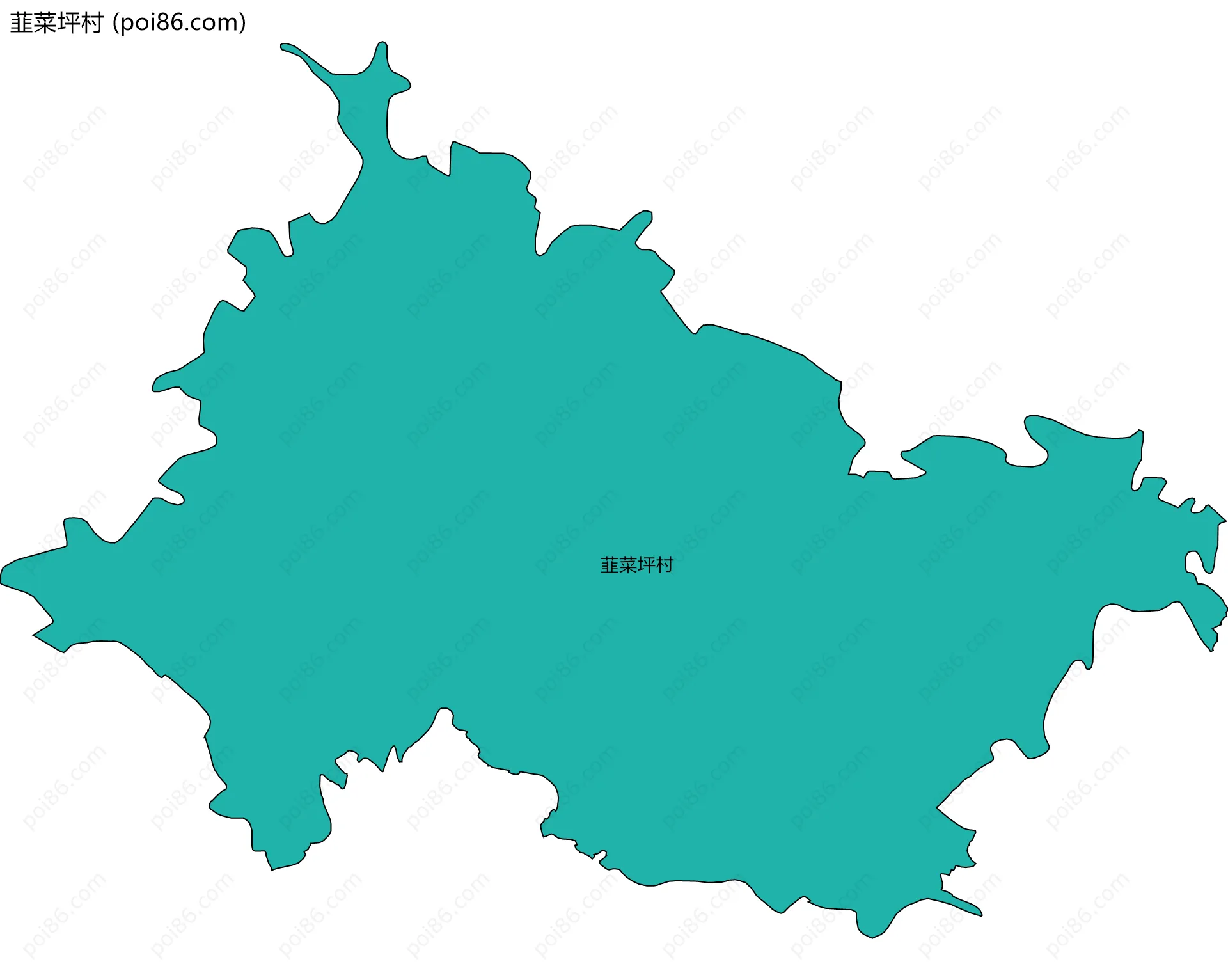 韮菜坪村边界地图