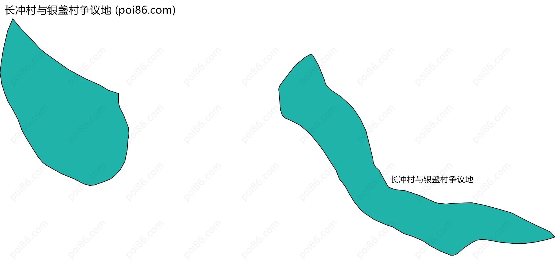 长冲村与银盏村争议地边界地图