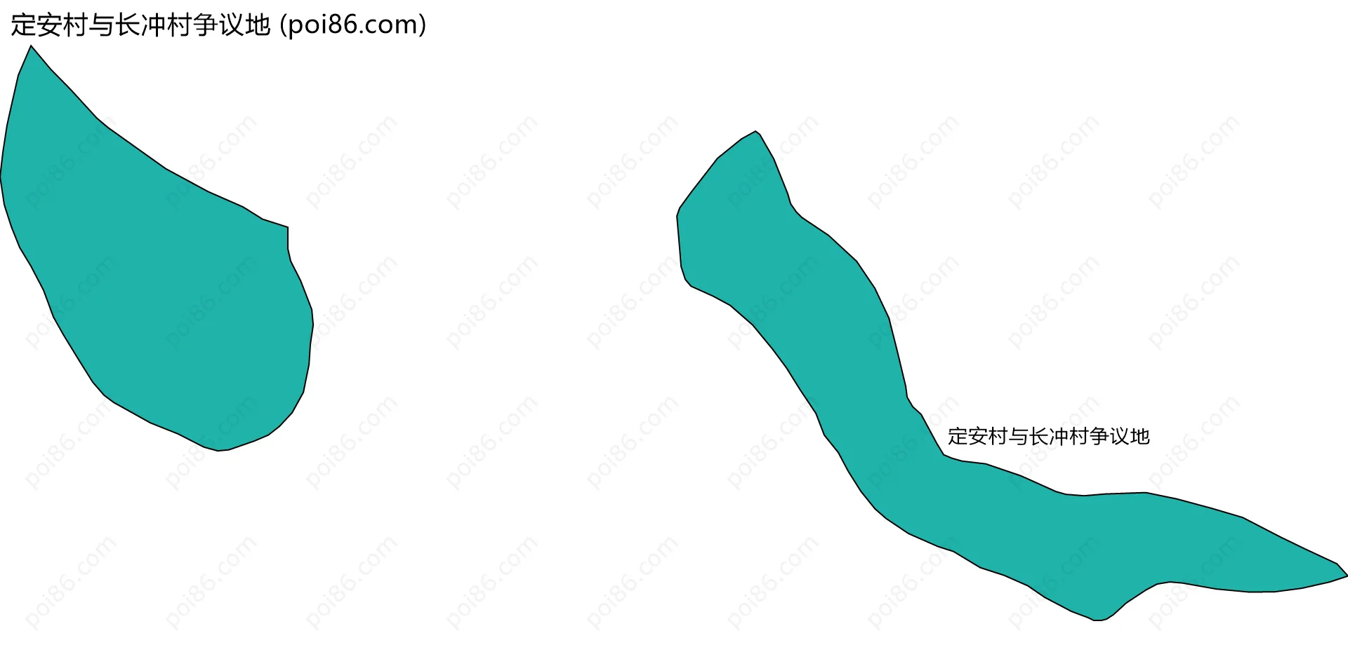 定安村与长冲村争议地边界地图