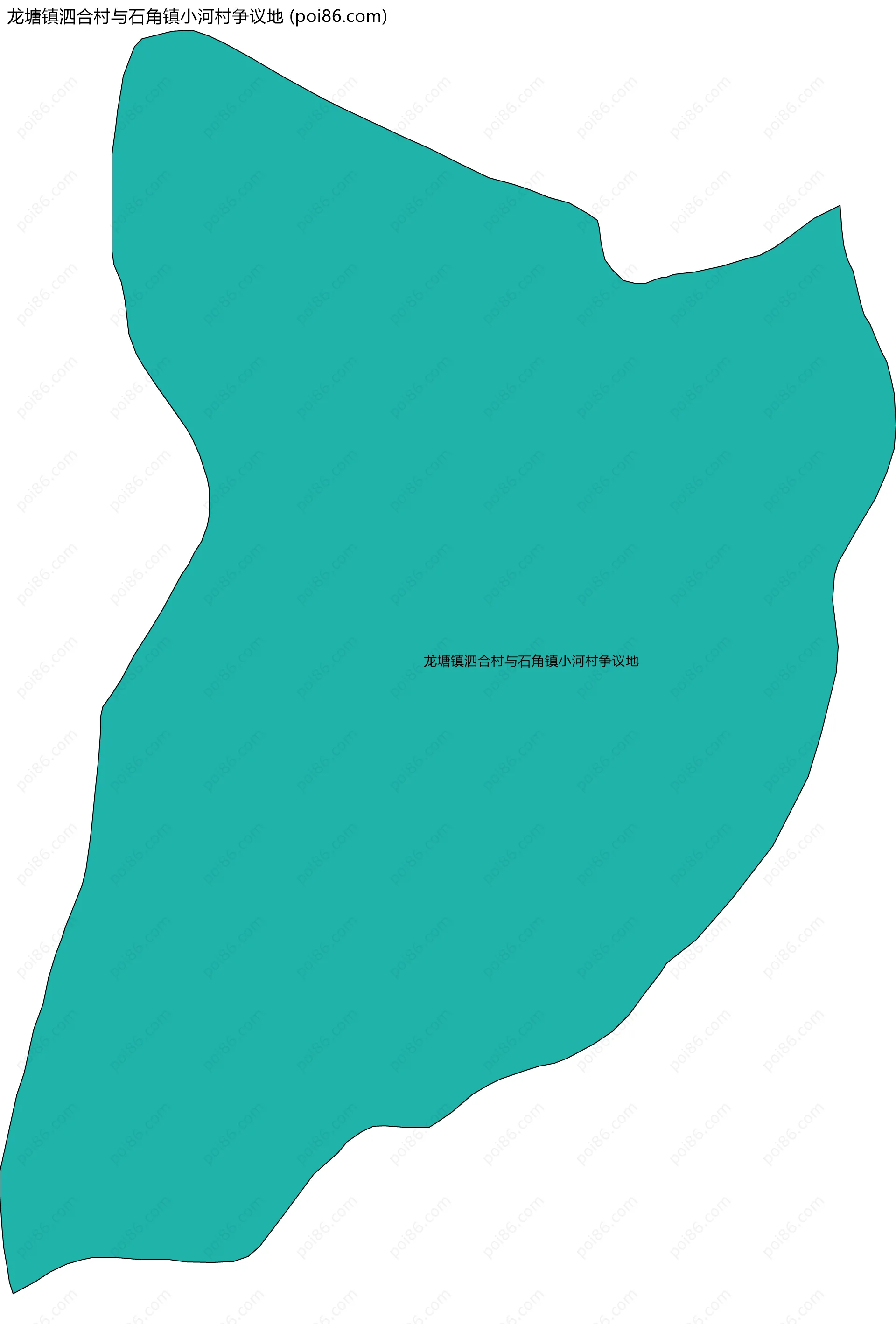 龙塘镇泗合村与石角镇小河村争议地边界地图