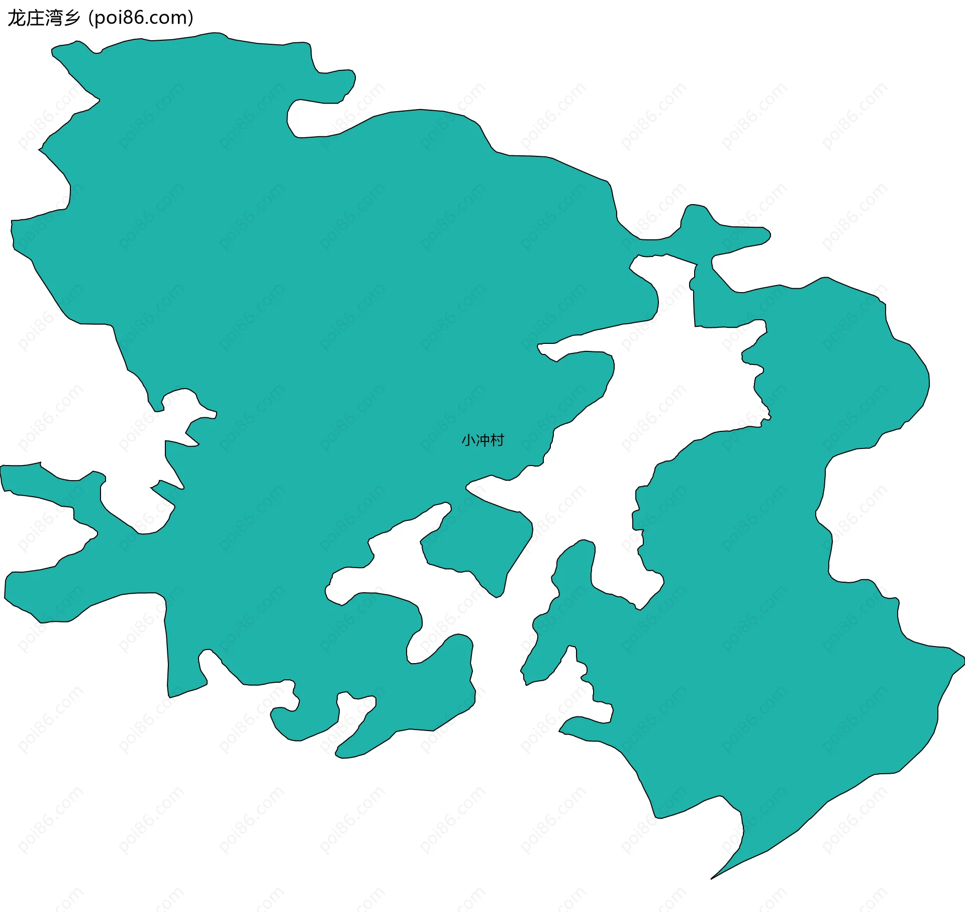 龙庄湾乡边界地图(五级行政区划)