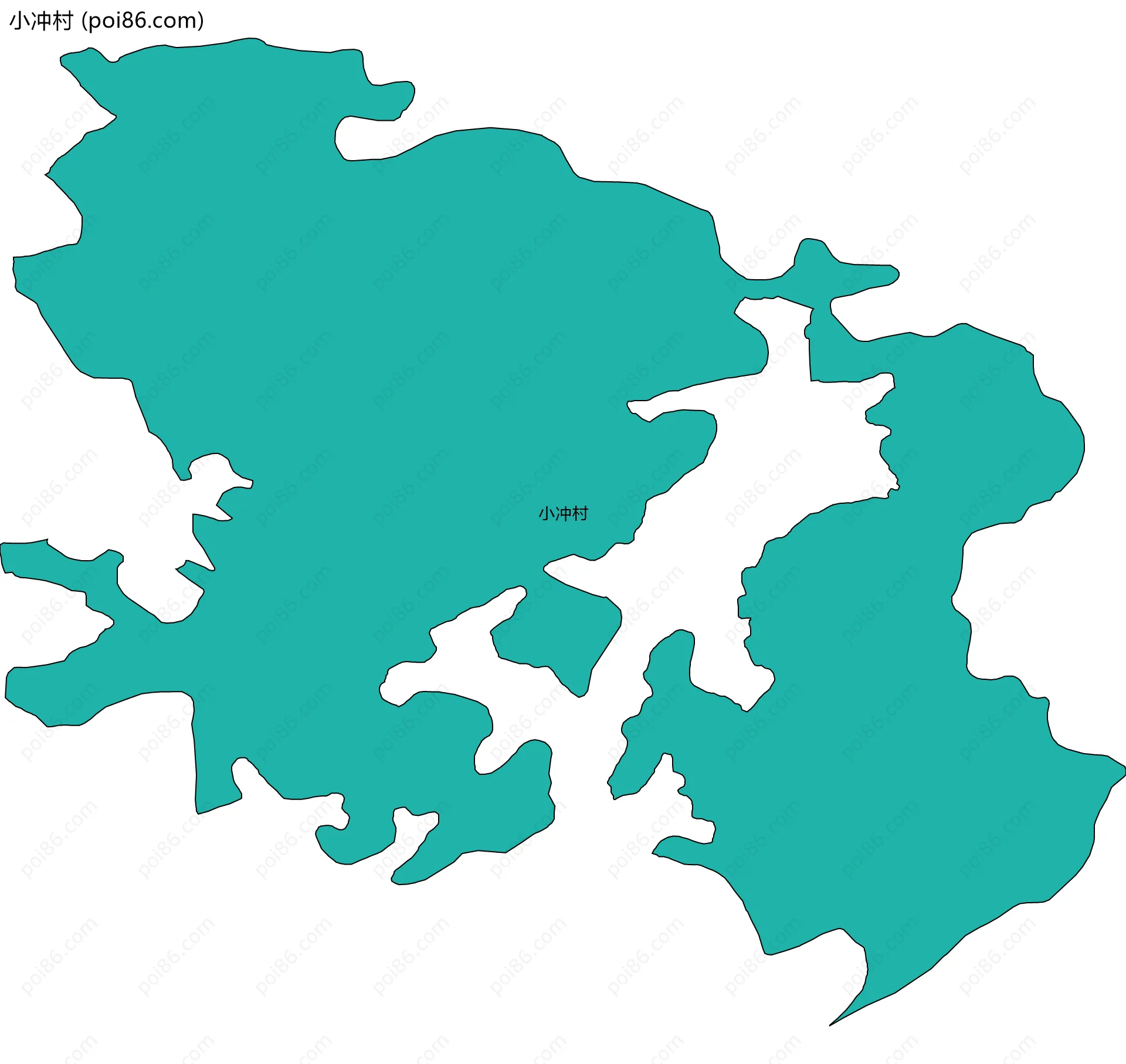 小冲村边界地图