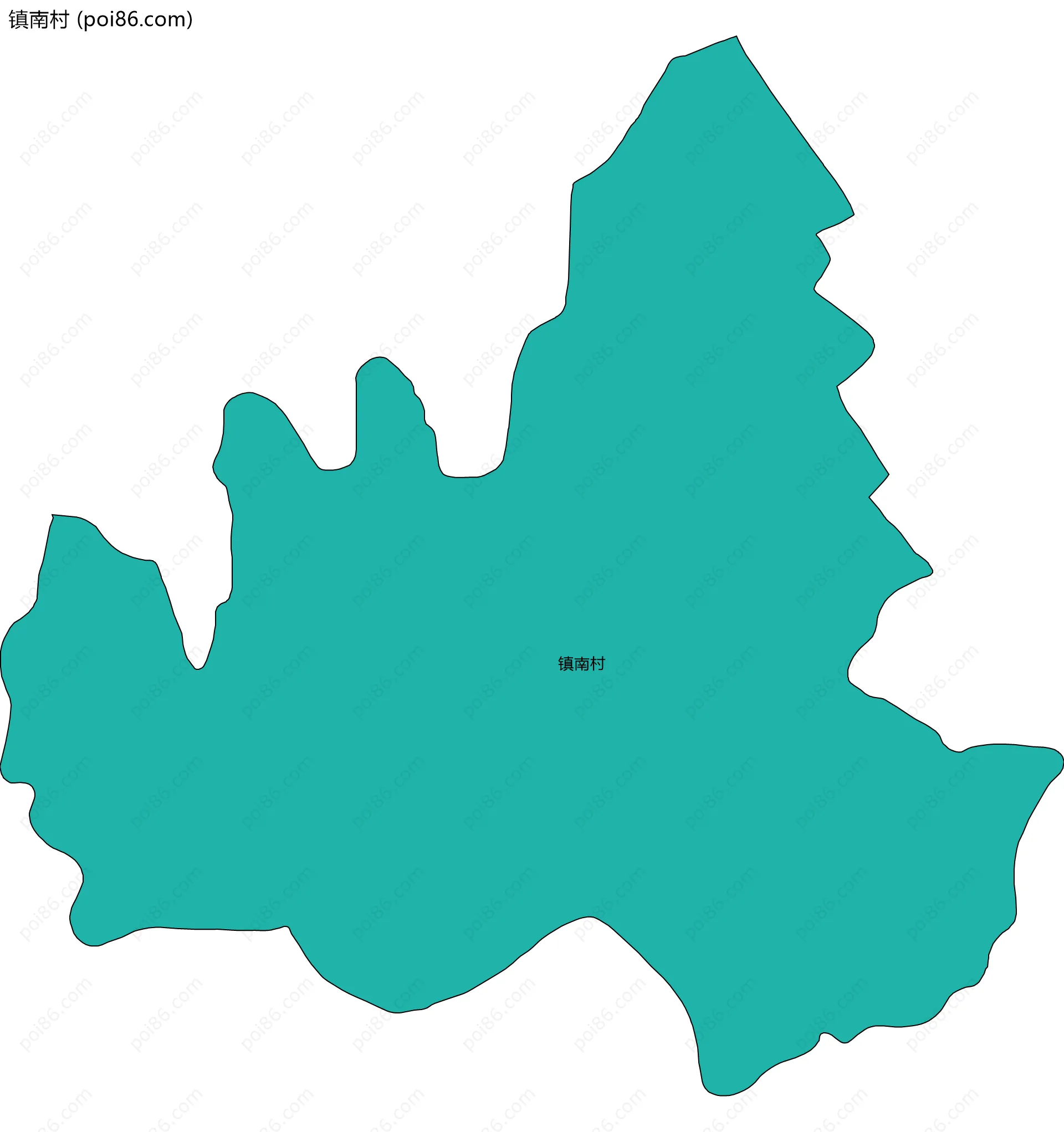 镇南村边界地图