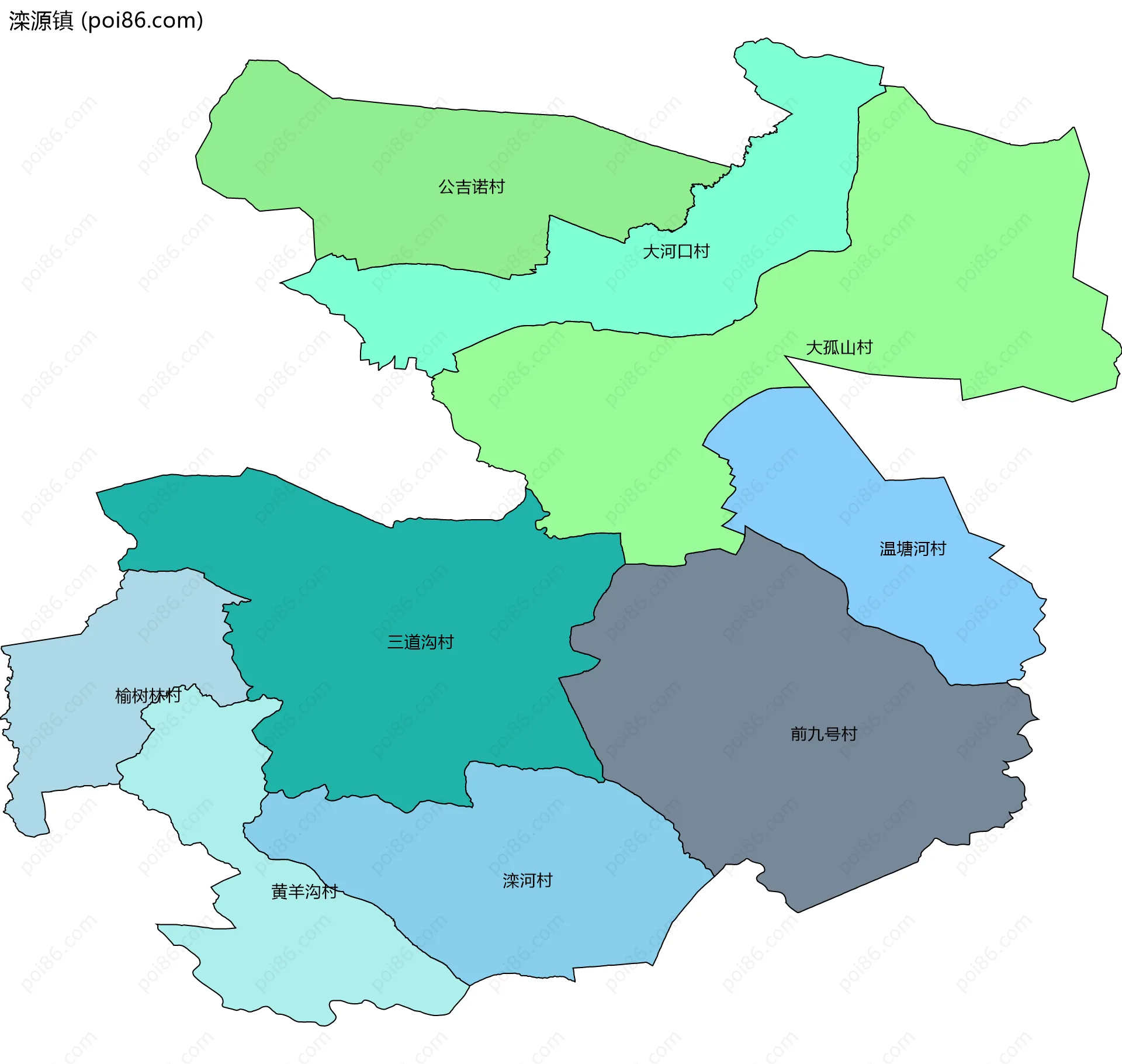 滦源镇边界地图(五级行政区划)