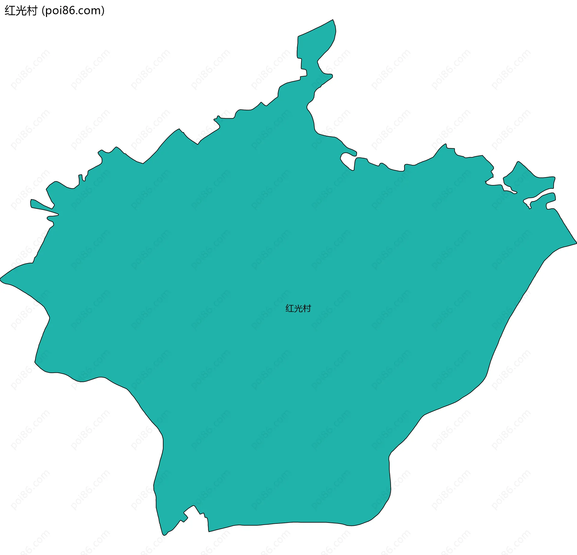 红光村边界地图