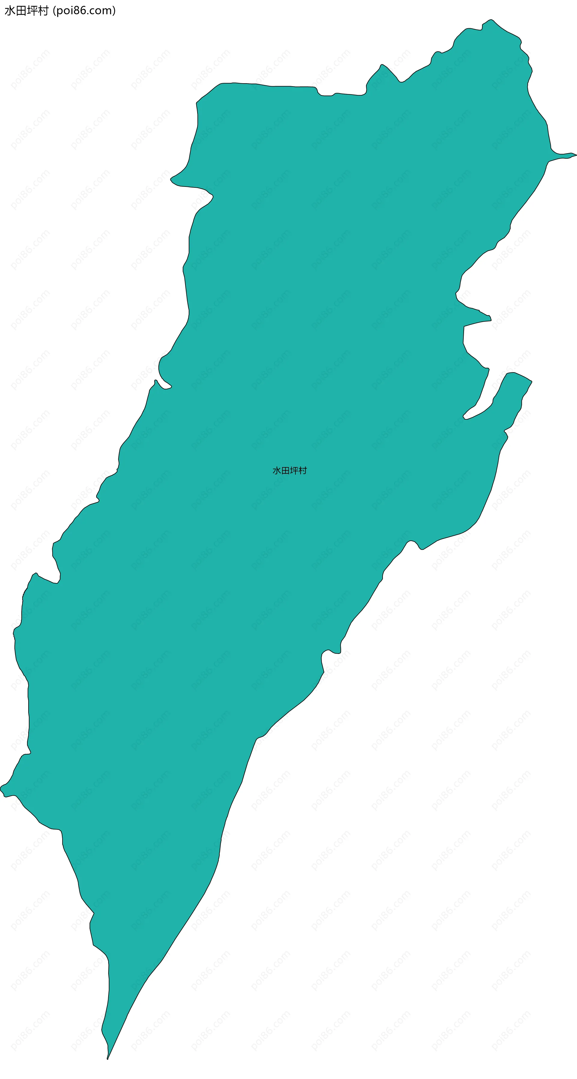 水田坪村边界地图