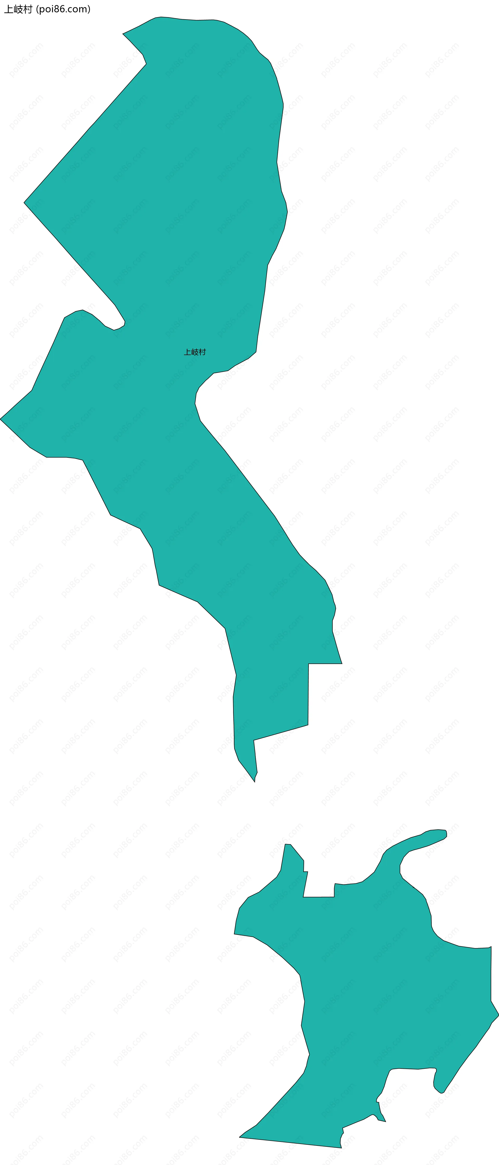 上岐村边界地图