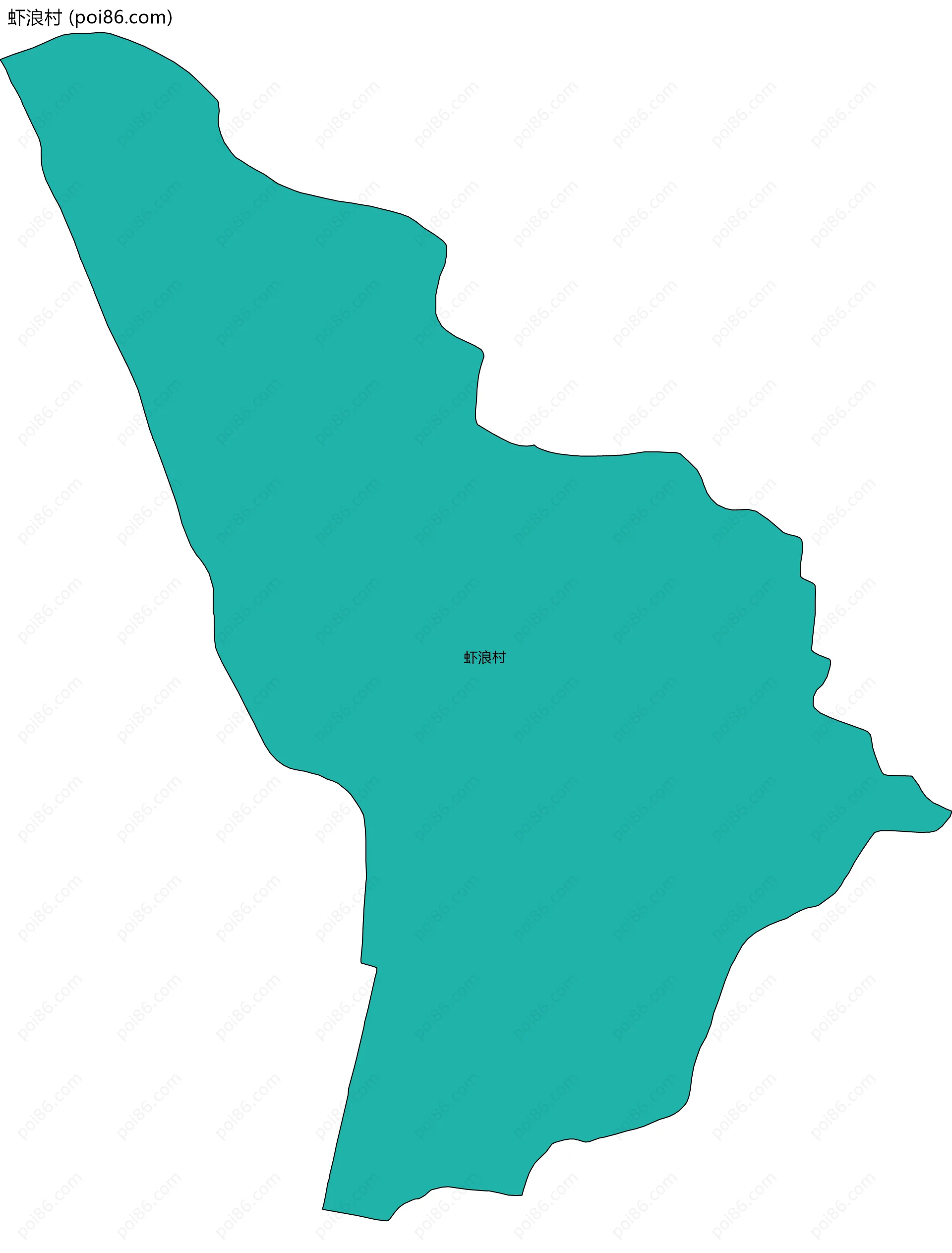 虾浪村边界地图