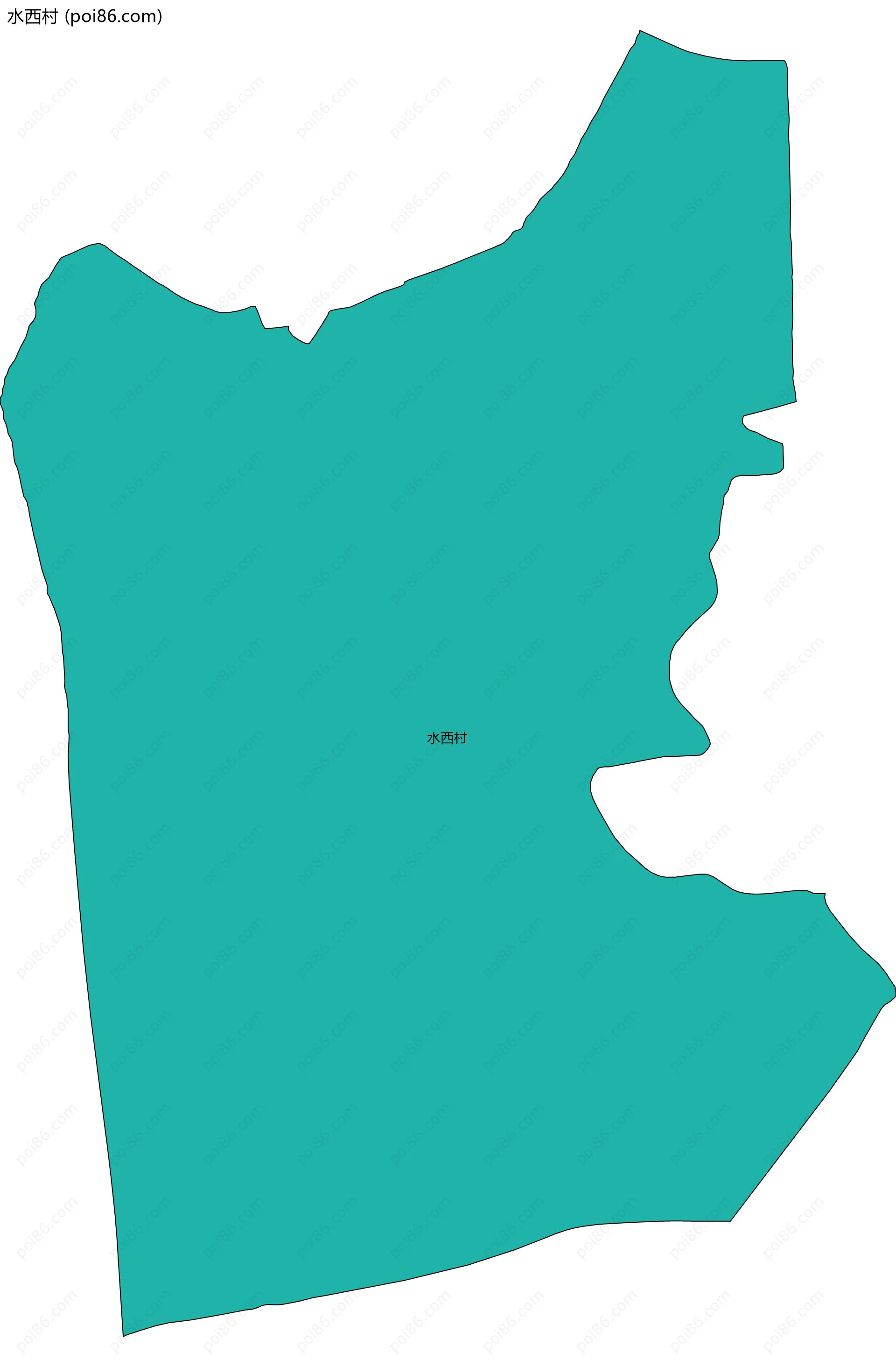 水西村边界地图