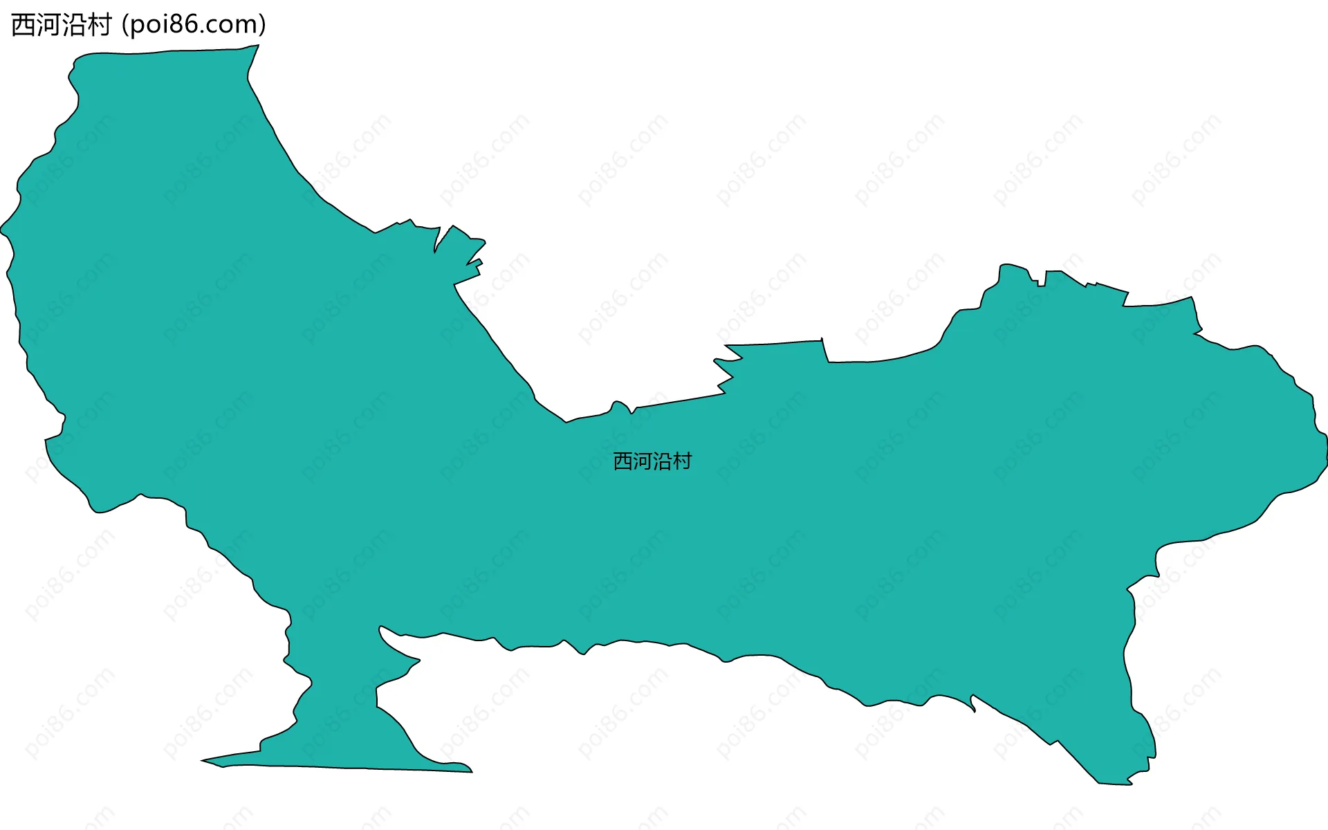 西河沿村边界地图
