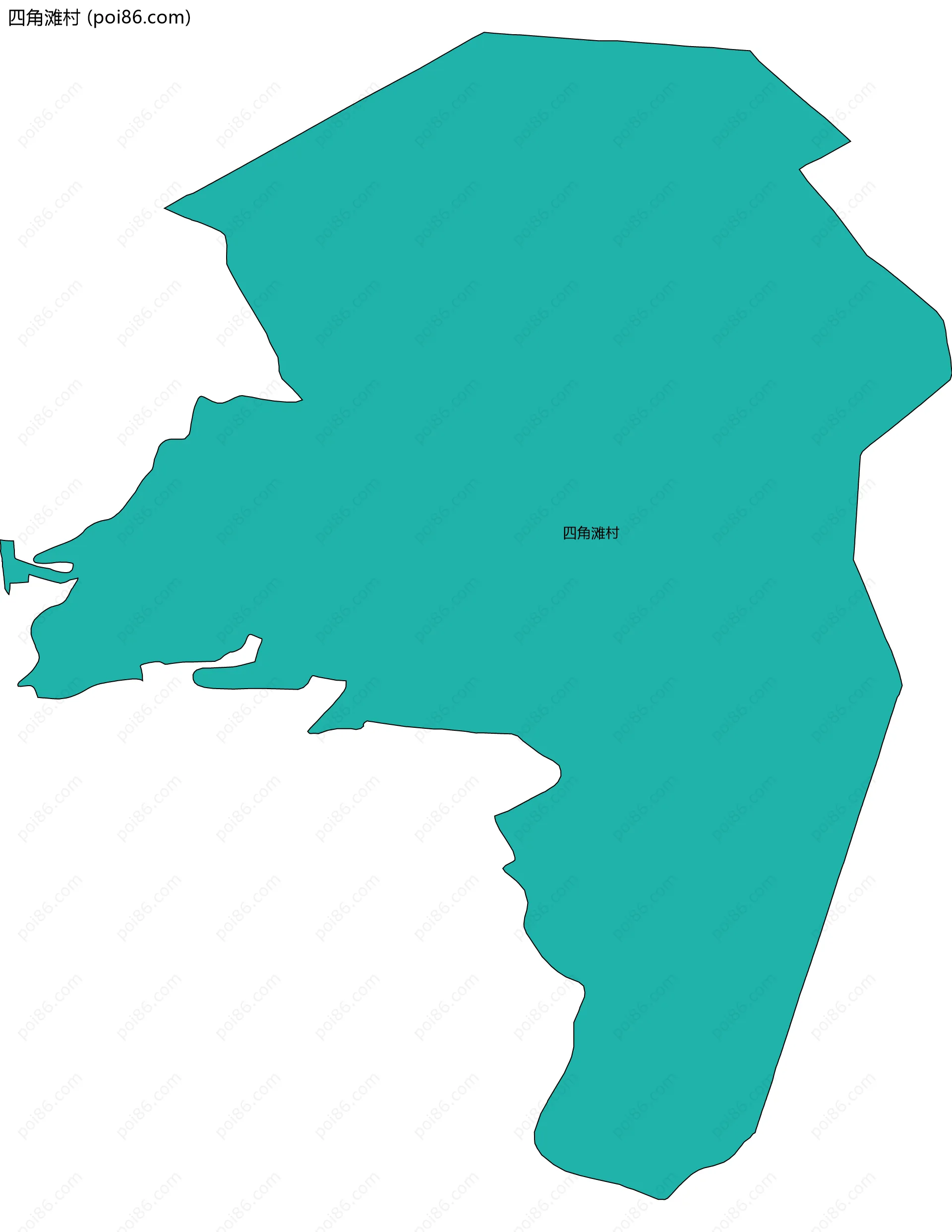 四角滩村边界地图