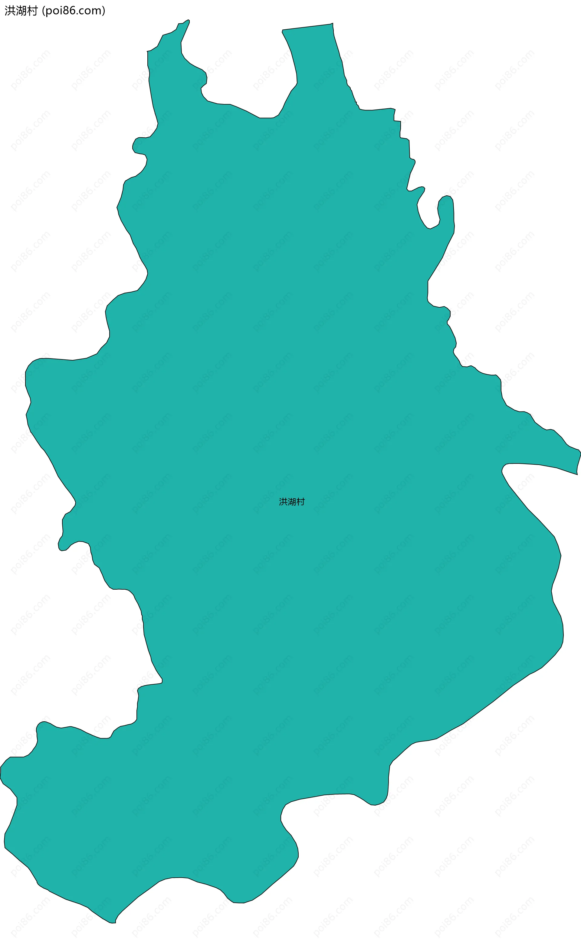 洪湖村边界地图