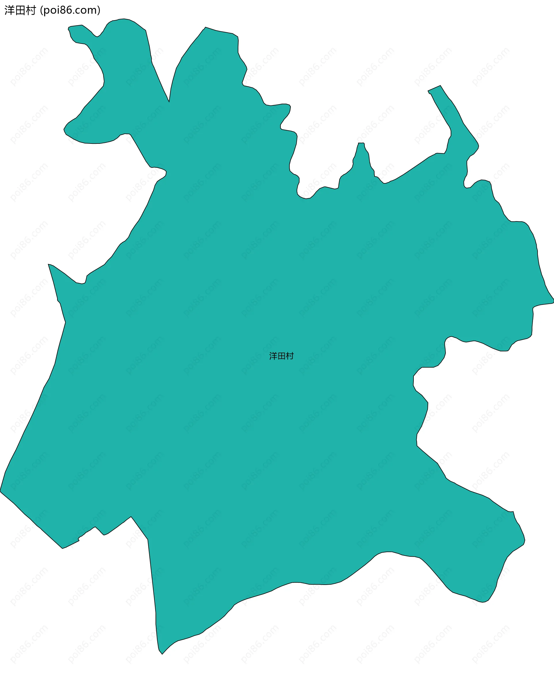 洋田村边界地图