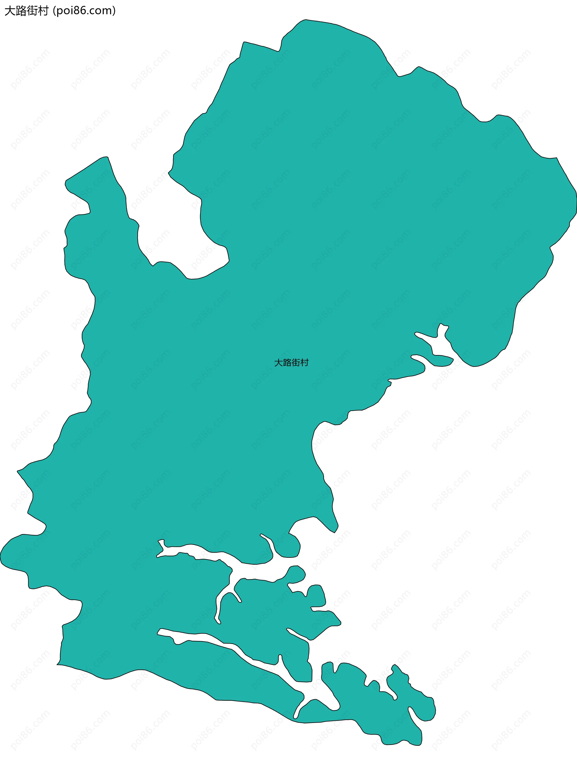 大路街村边界地图