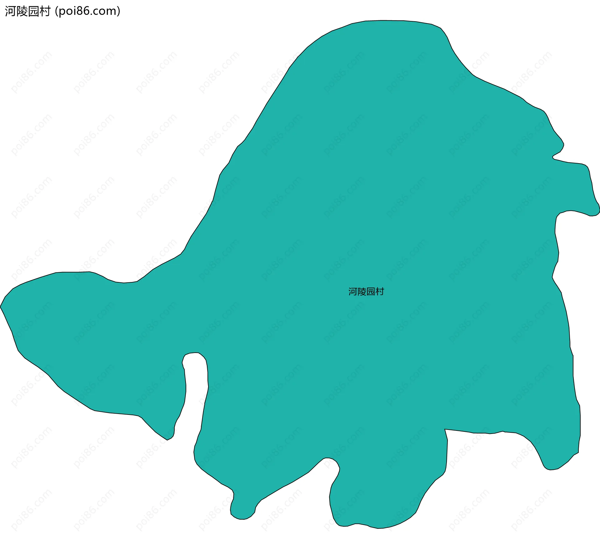 河陵园村边界地图